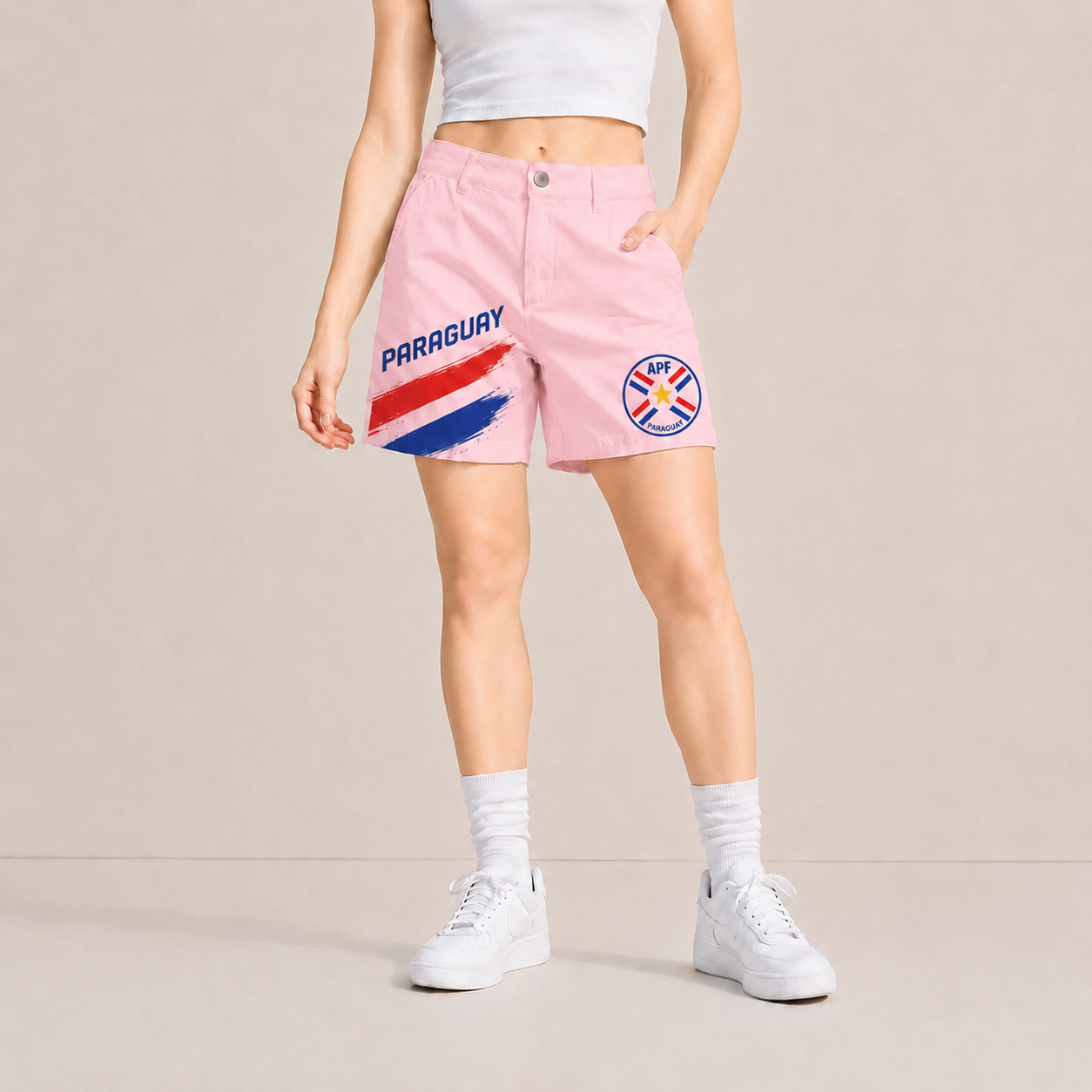 World Cup 2026 Paraguay Football Fan Printed Twill Shorts