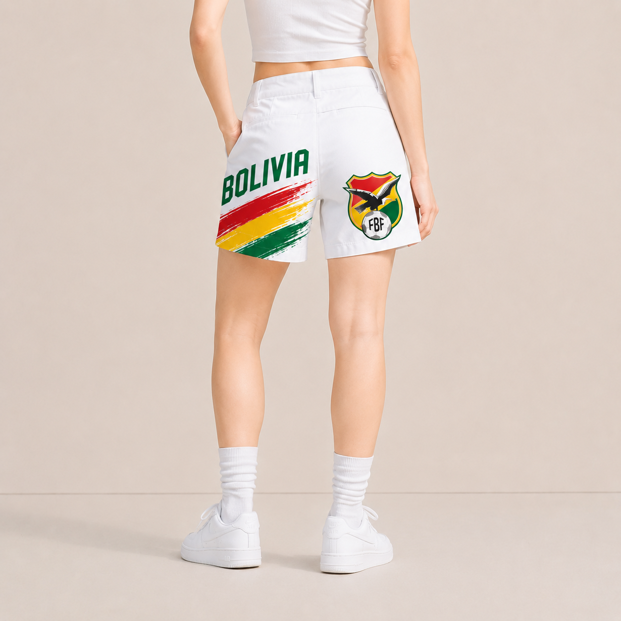 World Cup 2026 Bolivia Football Fan Printed Twill Shorts