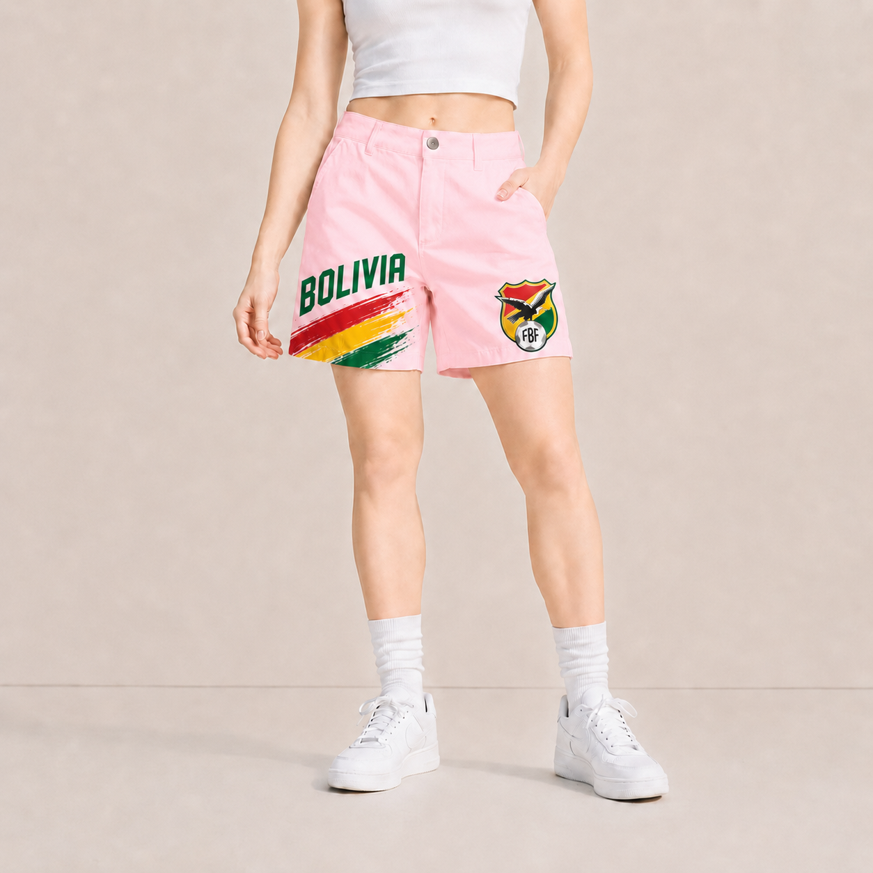 World Cup 2026 Bolivia Football Fan Printed Twill Shorts