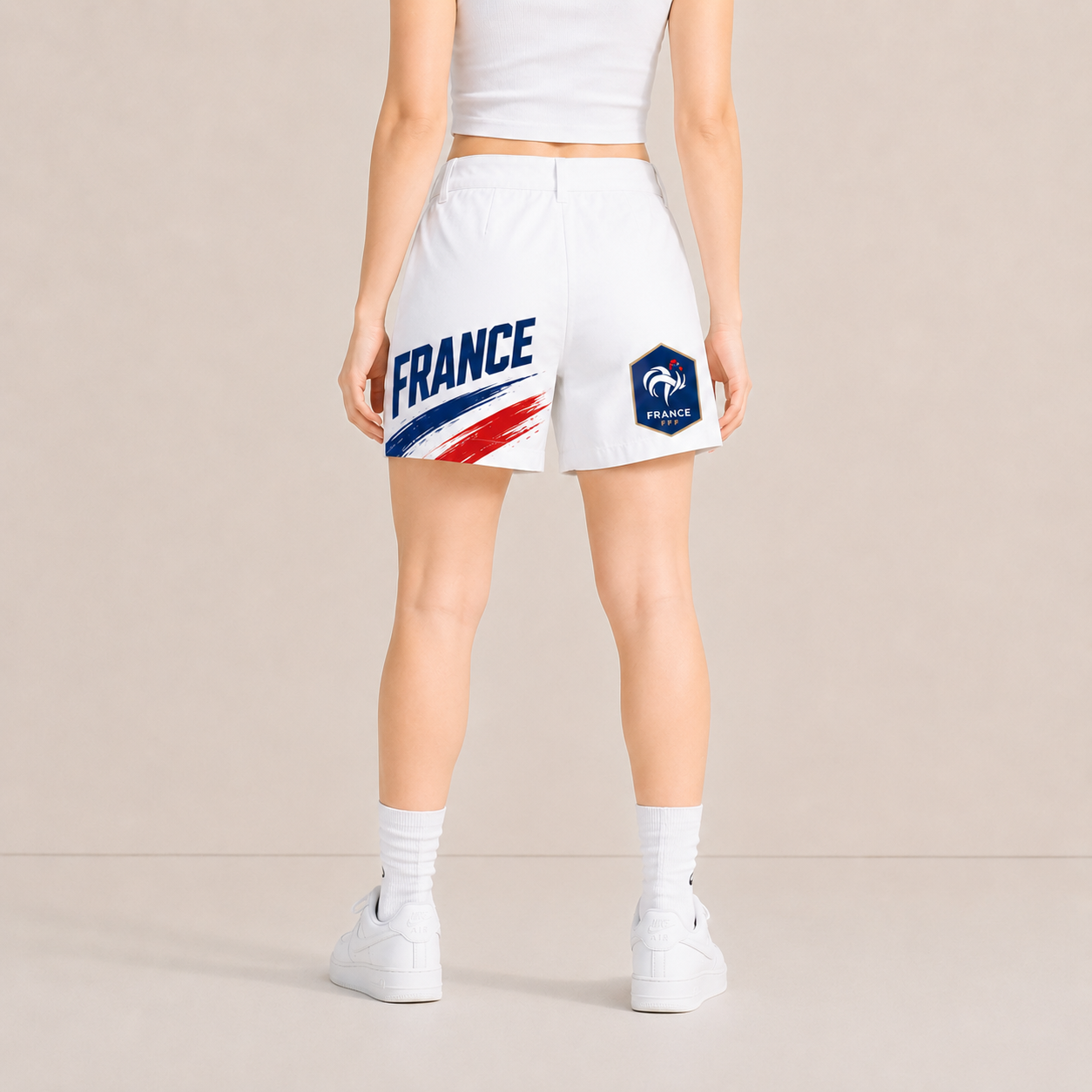 World Cup 2026 France Football Fan Printed Twill Shorts