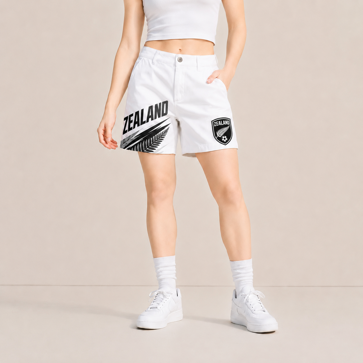 World Cup 2026 Zealand Football Fan Printed Twill Shorts