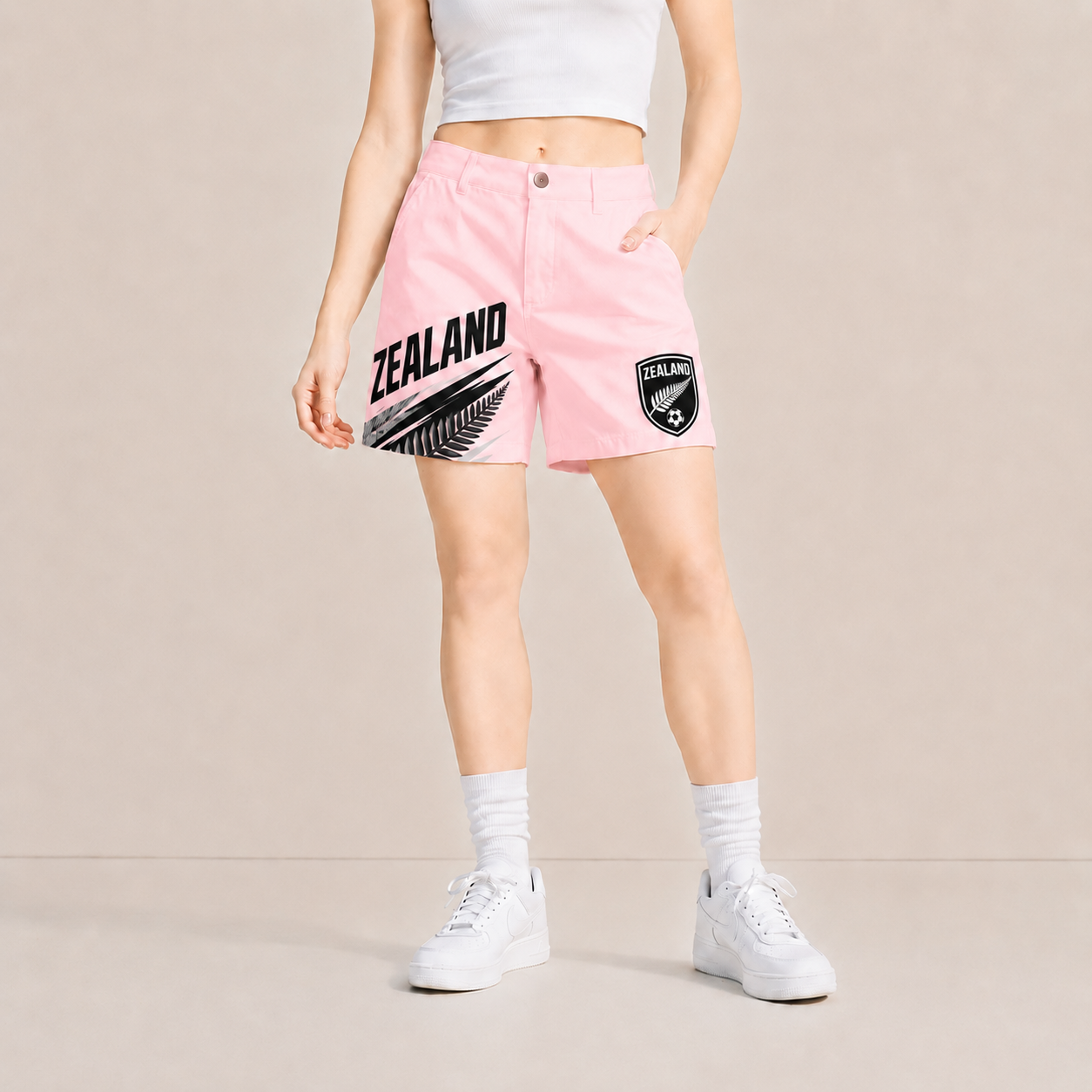 World Cup 2026 Zealand Football Fan Printed Twill Shorts