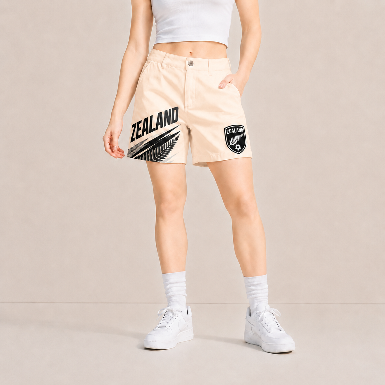 World Cup 2026 Zealand Football Fan Printed Twill Shorts