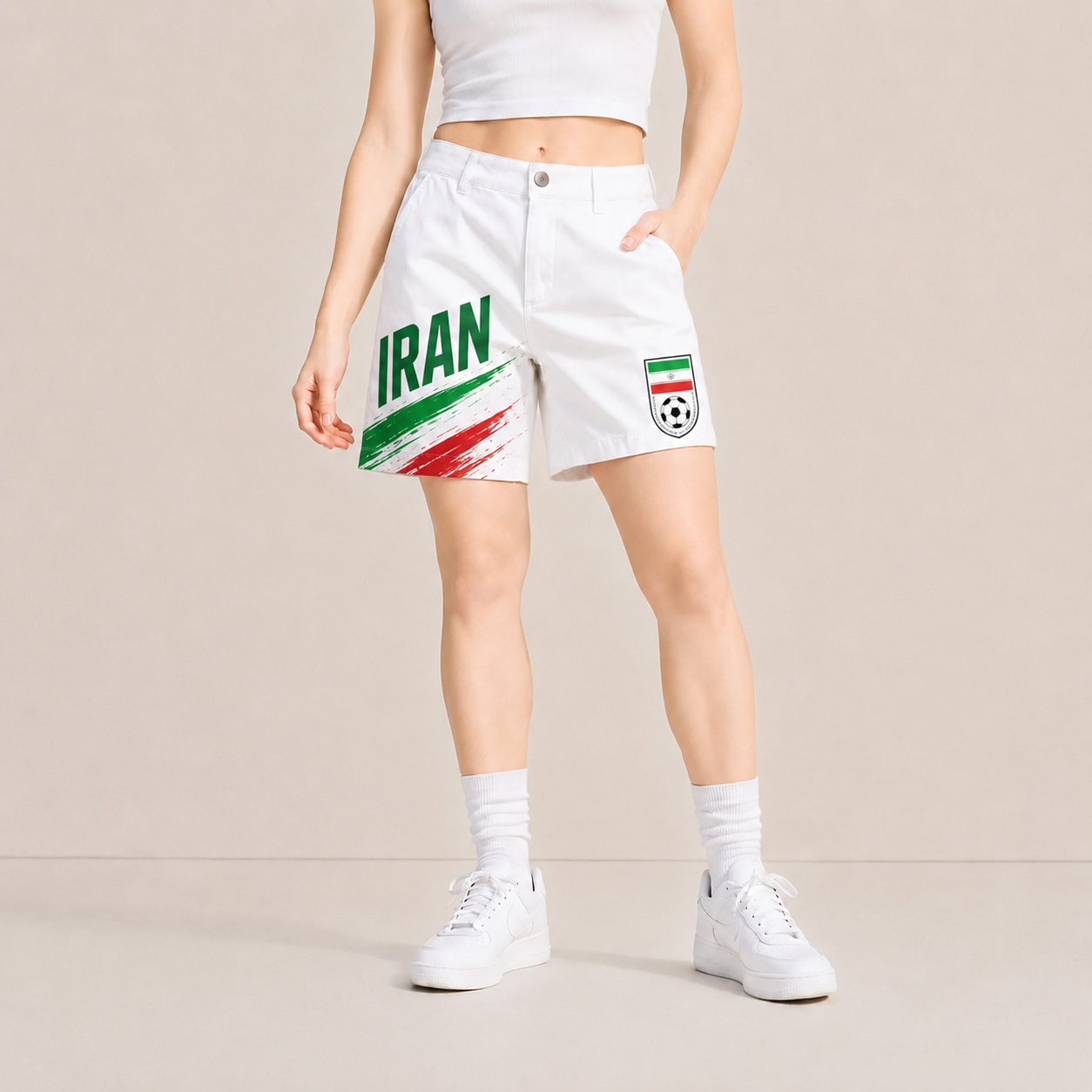 World Cup 2026 Iran Football Fan Printed Twill Shorts