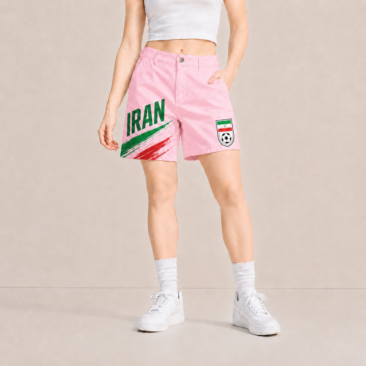 World Cup 2026 Iran Football Fan Printed Twill Shorts