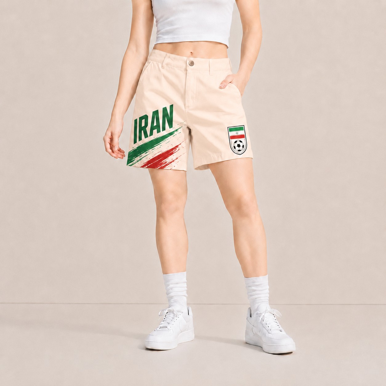 World Cup 2026 Iran Football Fan Printed Twill Shorts