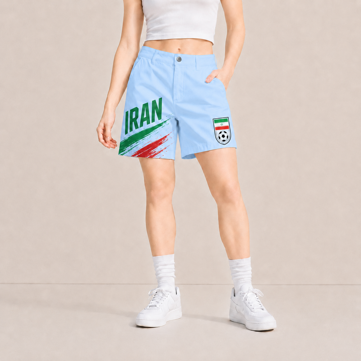 World Cup 2026 Iran Football Fan Printed Twill Shorts