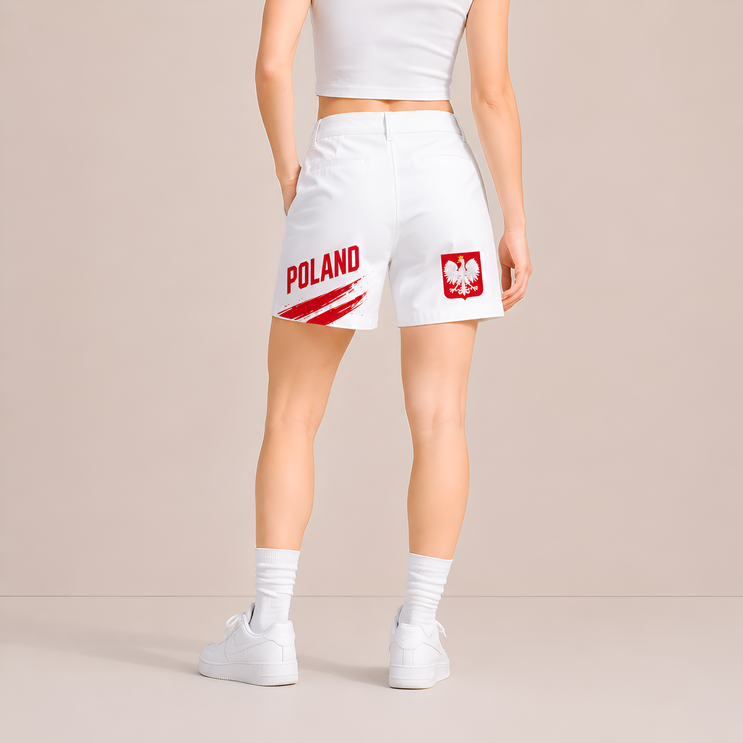 World Cup 2026 Poland Football Fan Printed Twill Shorts
