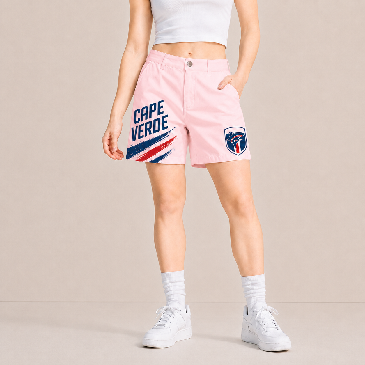 World Cup 2026 Cape Verde Football Fan Printed Twill Shorts