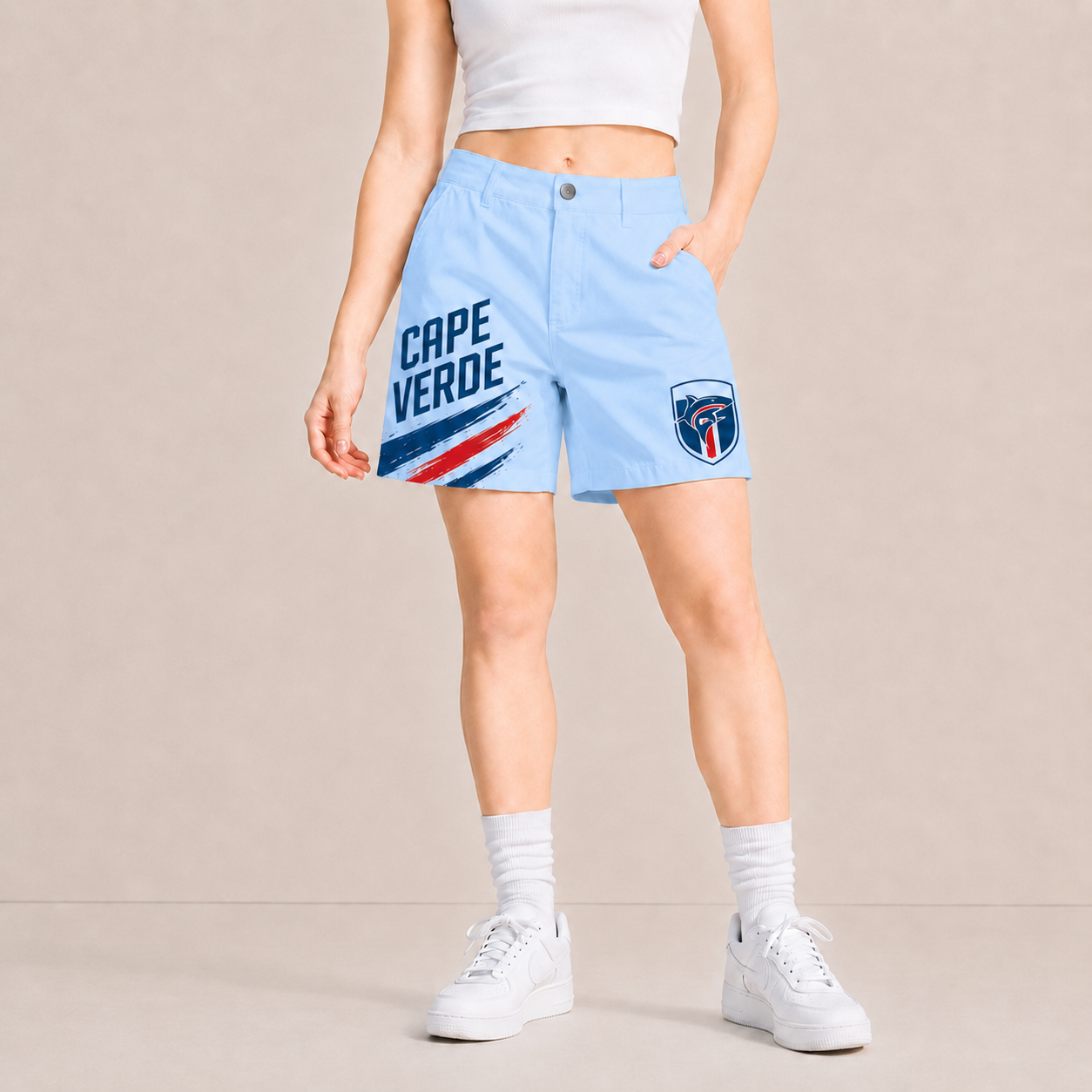 World Cup 2026 Cape Verde Football Fan Printed Twill Shorts