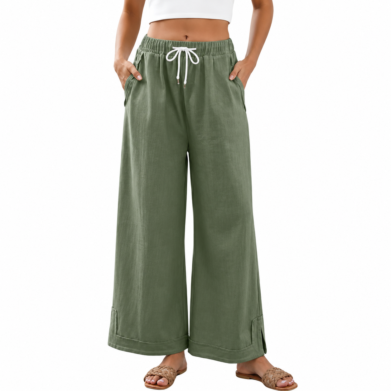 Casual Wide Fit Baggy Lounge Pants with Pockets For Women