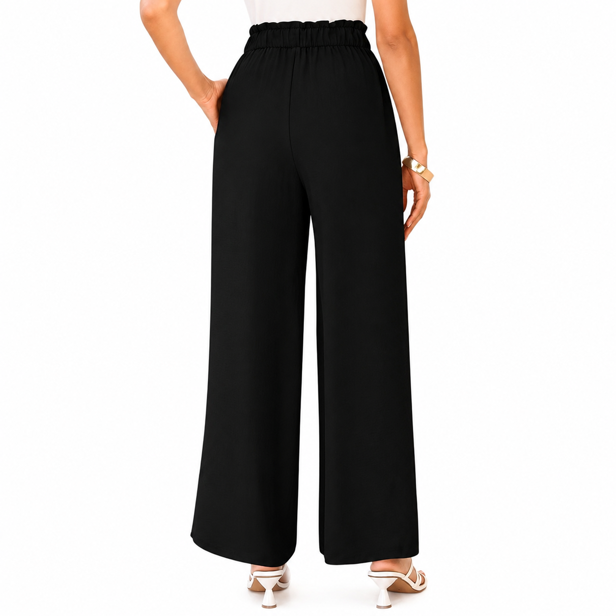 Wide Fit Casual High Rise Work Pants For Women