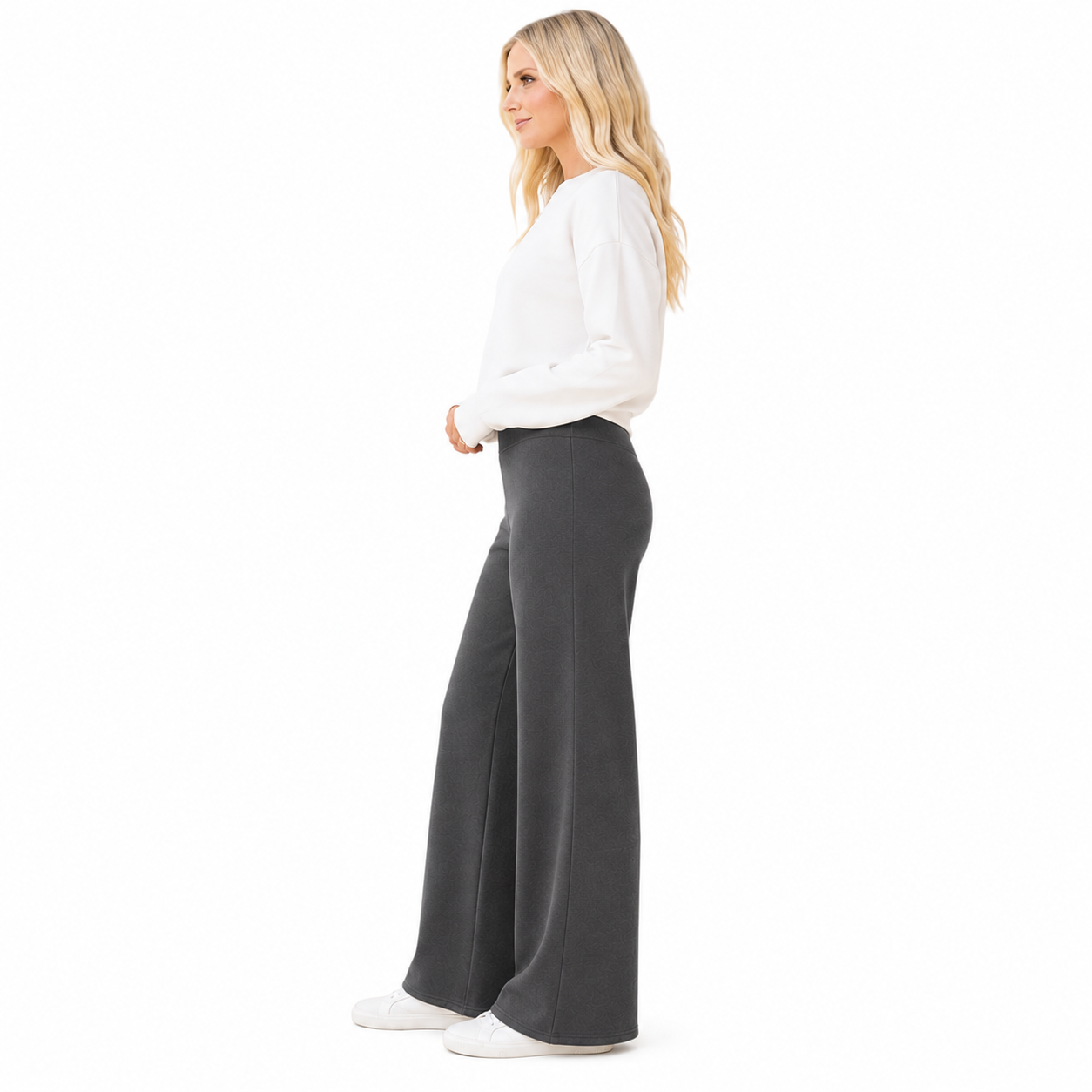 Pack Of 3 Wide Fit High Rise Pants Pockets For Women