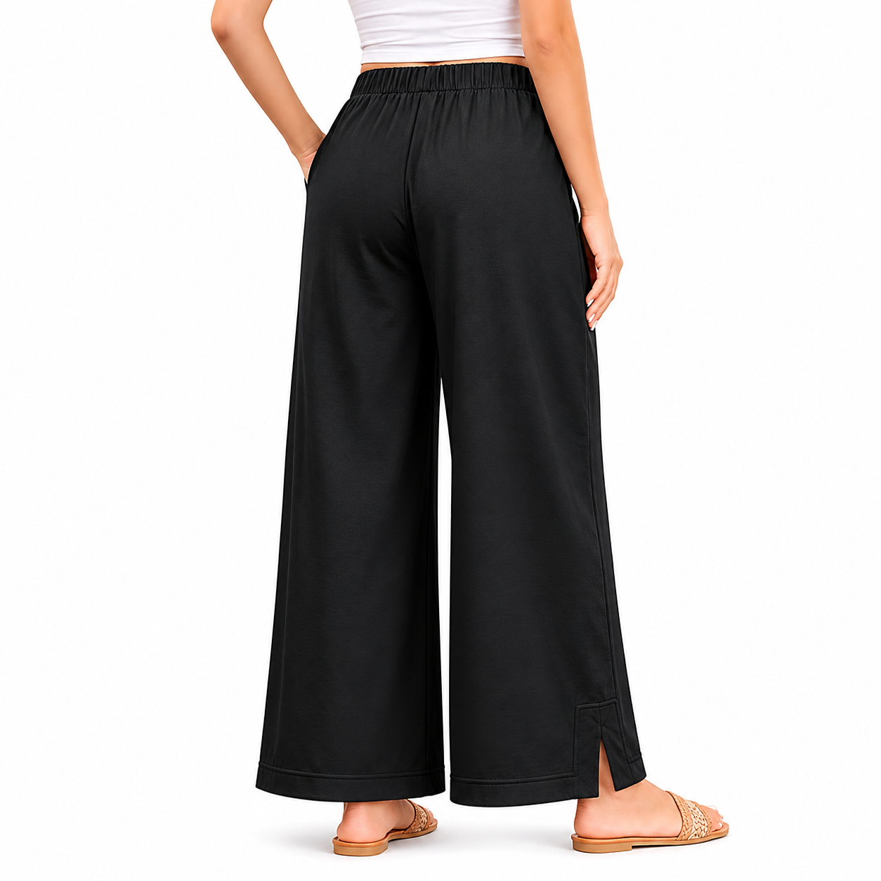 Casual Wide Fit Baggy Lounge Pants With Pockets For Women