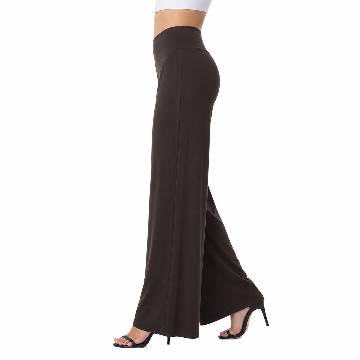 Wide Design Loose Fit Flowy Casual Pants For Women