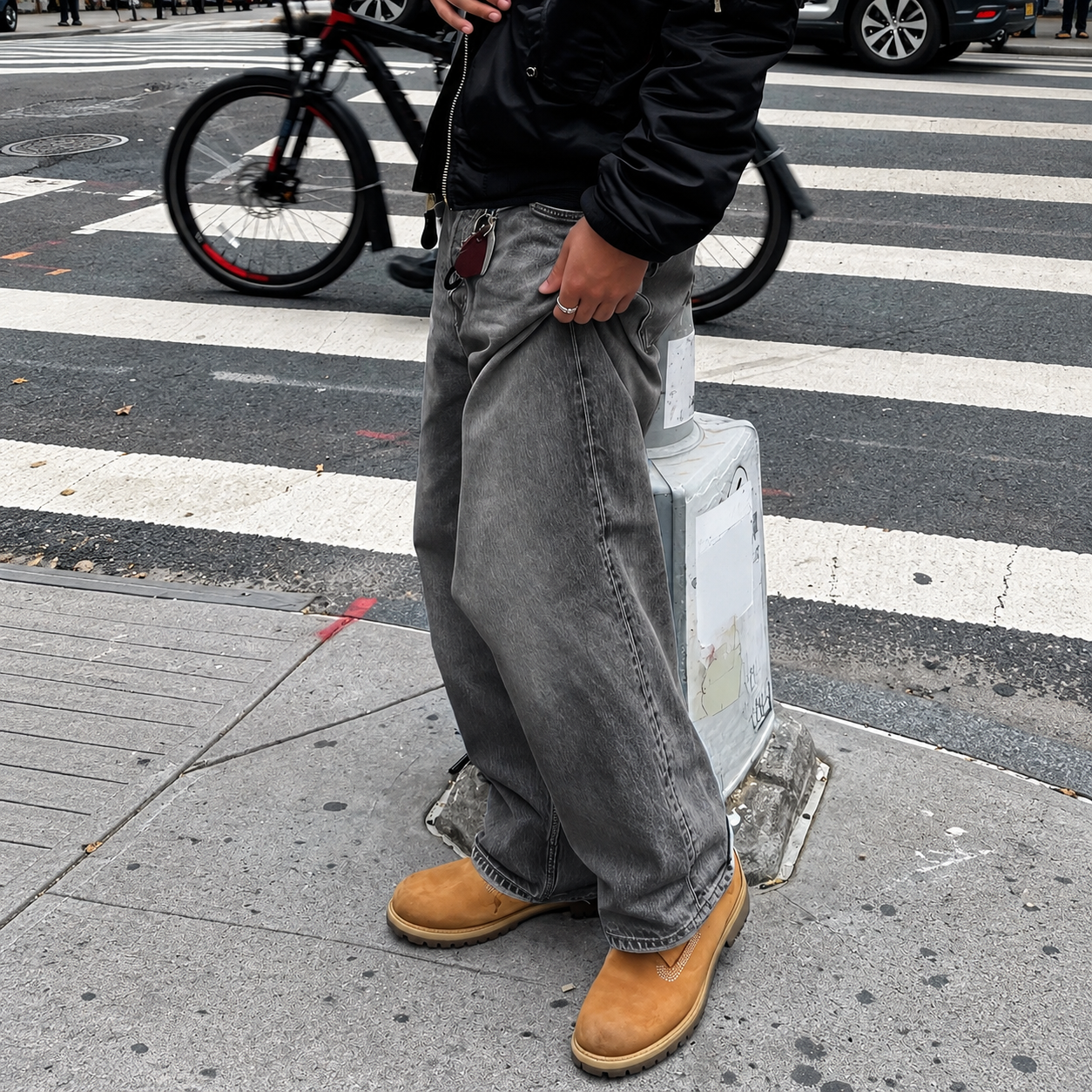 Retro Loose Fit Casual Denim Jeans Streetwear Style For Men