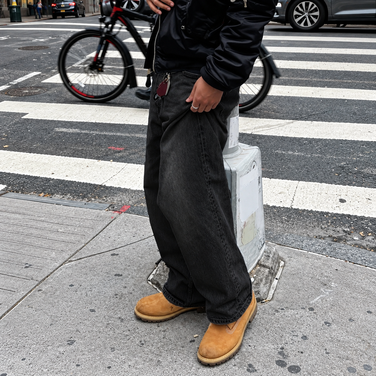 Retro Loose Fit Casual Denim Jeans Streetwear Style For Men