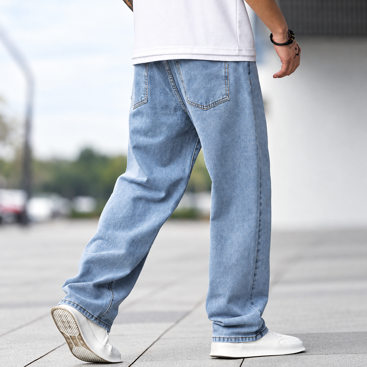 Loose Fit Washed Baggy Skater Denim Jeans Y2K Streetwear For Men