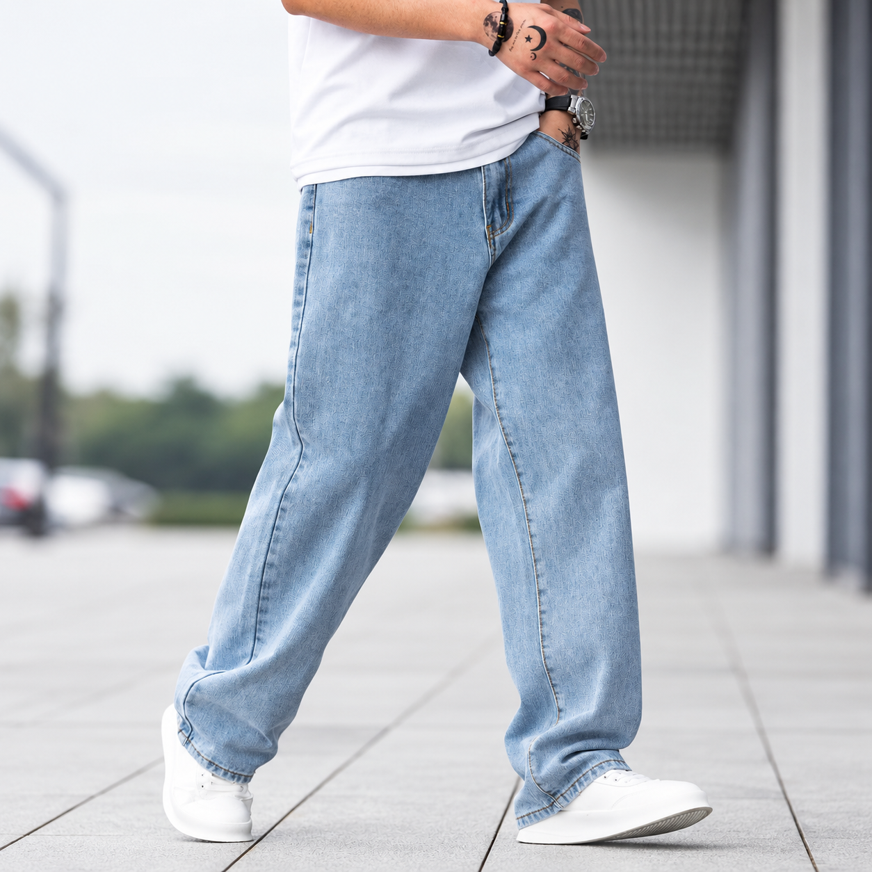 Loose Fit Washed Baggy Skater Denim Jeans Y2K Streetwear For Men