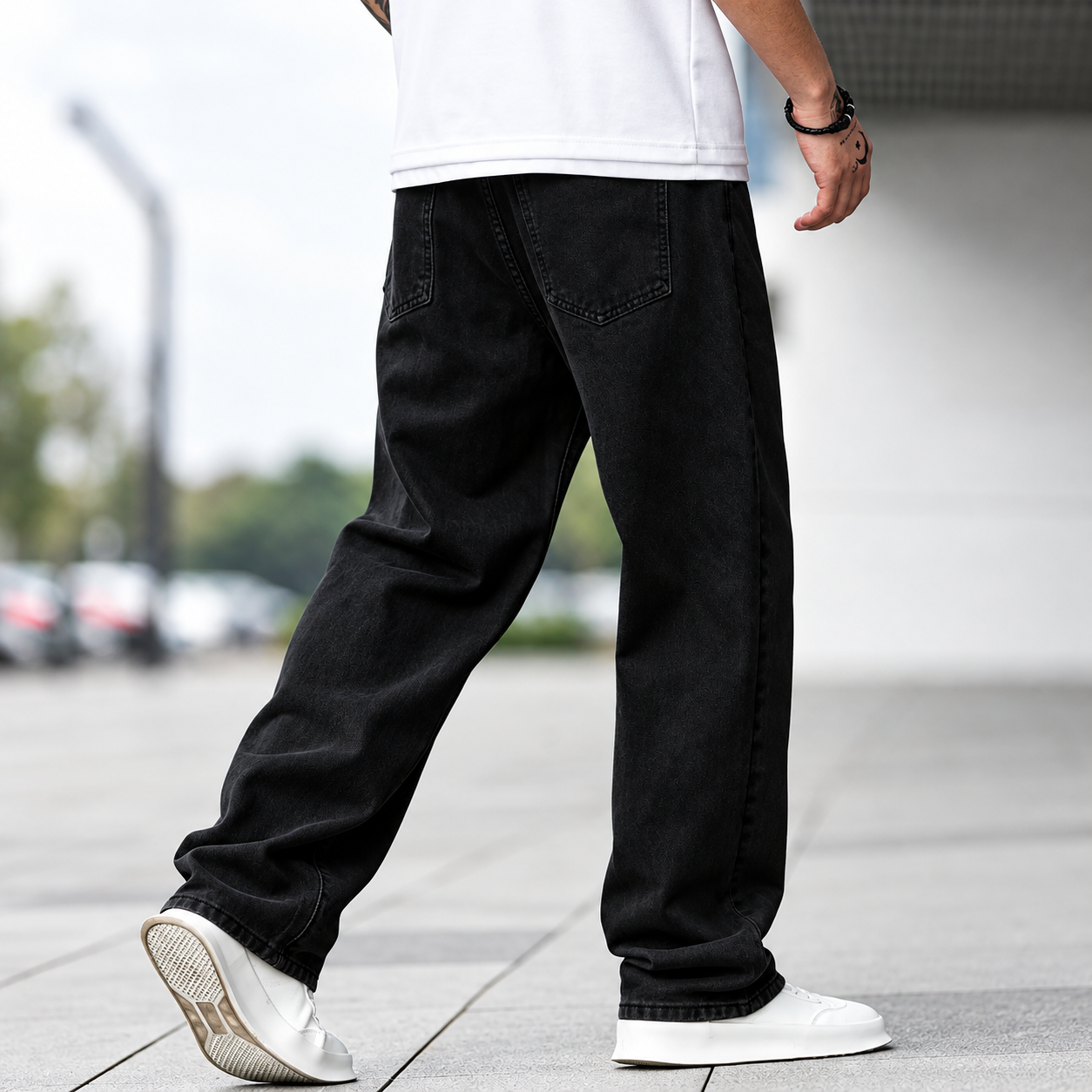 Loose Fit Washed Baggy Skater Denim Jeans Y2K Streetwear For Men