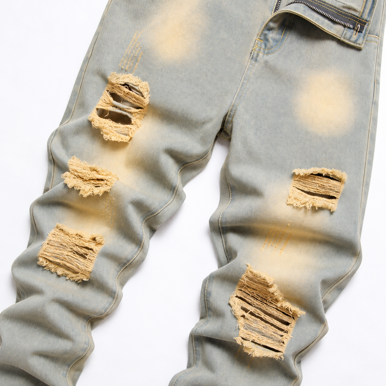 Vintage Washed Casual Denim Jeans for Men