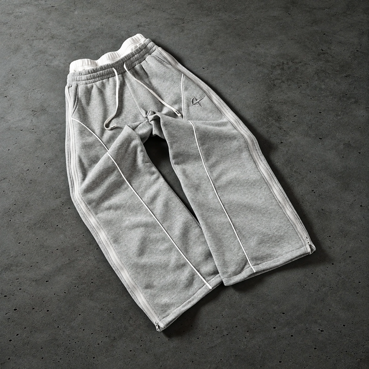 Wide Silhouette Baggy Graphic Streetwear Pants With Side Panels For Men