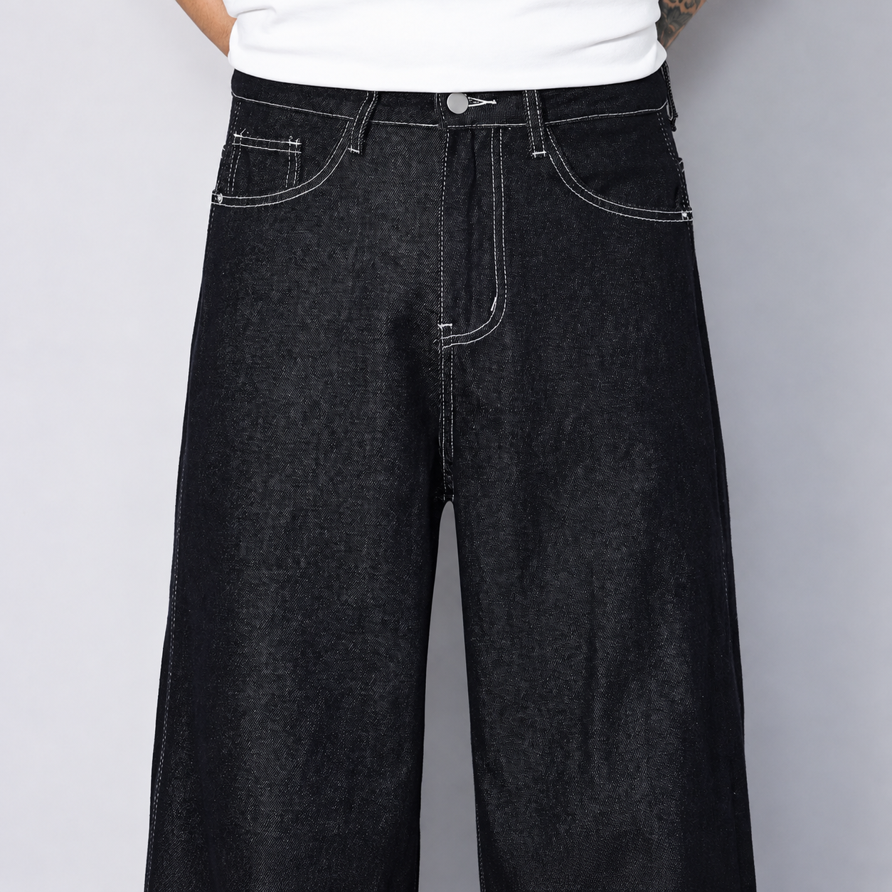 Loose Fit wide silhouette Baggy Casual Denim Jeans for Men
