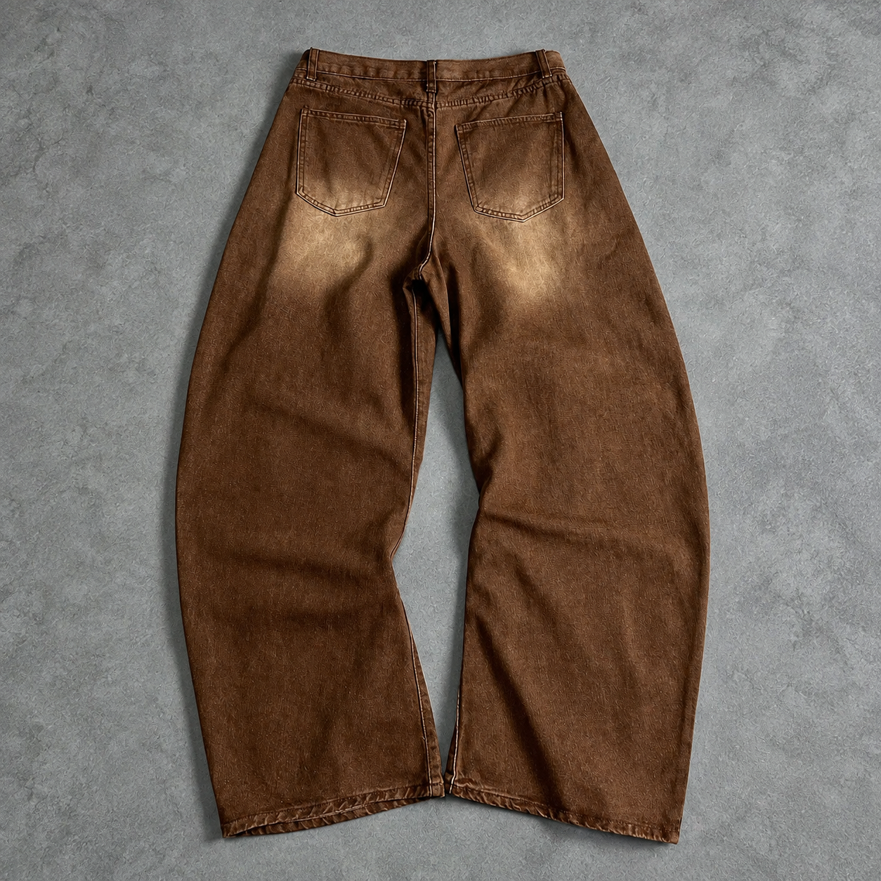 Vintage Washed Barrel Lower Silhouette Streetwear Jeans For Men
