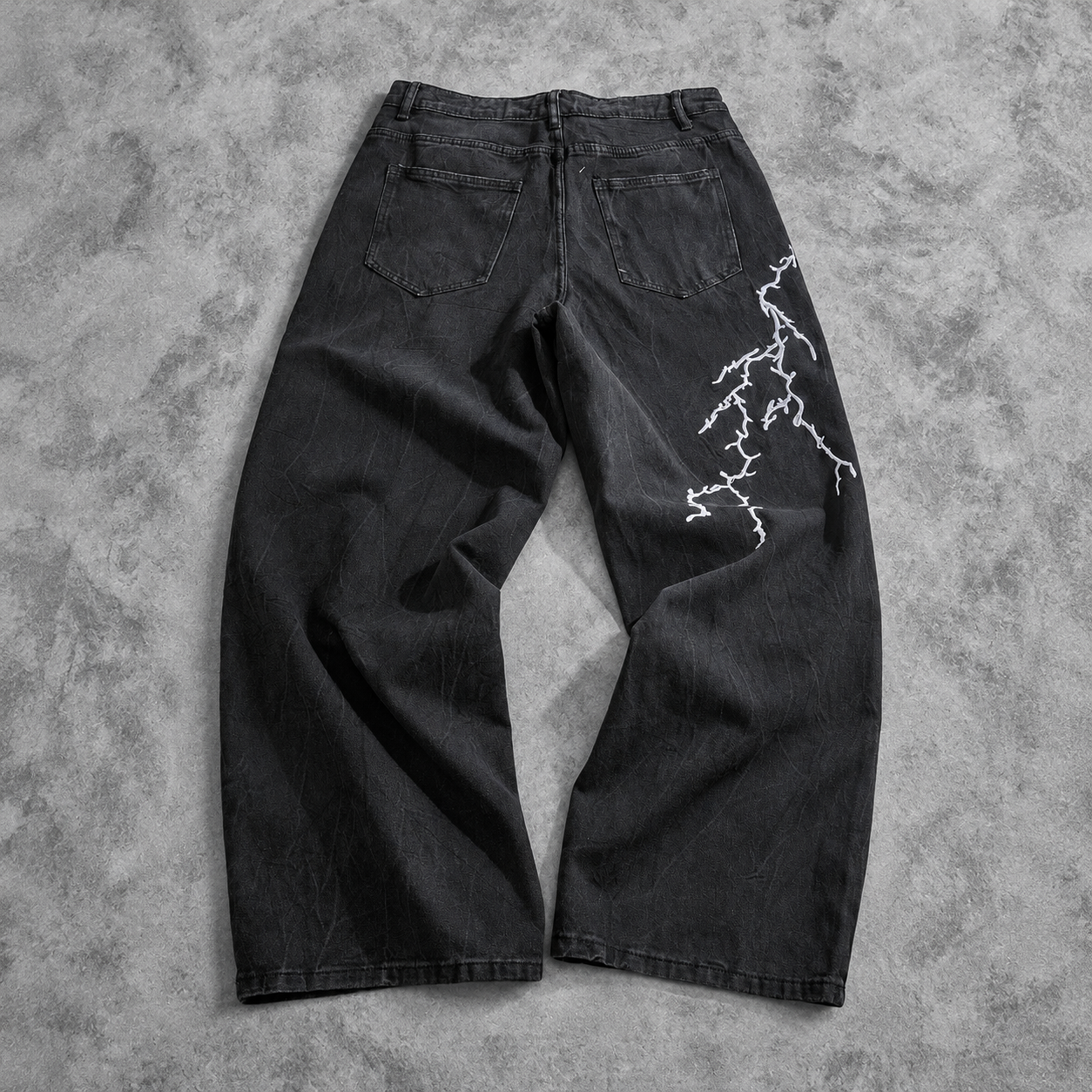 Vintage Washed Barrel Lower Silhouette Streetwear Jeans For Men