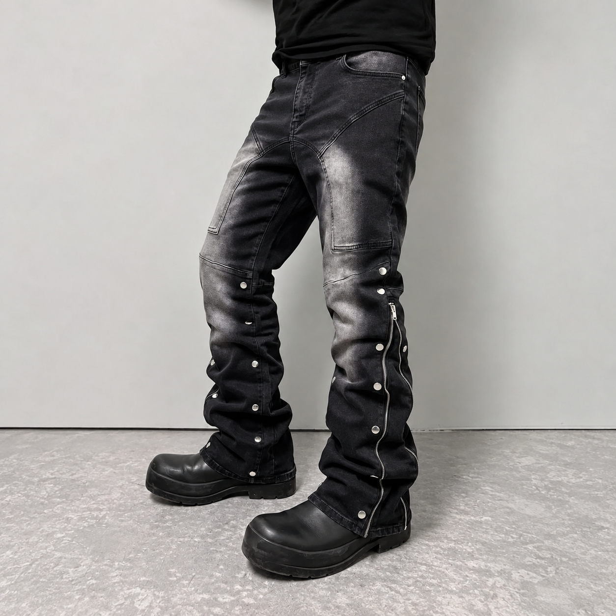 Casual Street Style Zipper Layered Jeans For Men