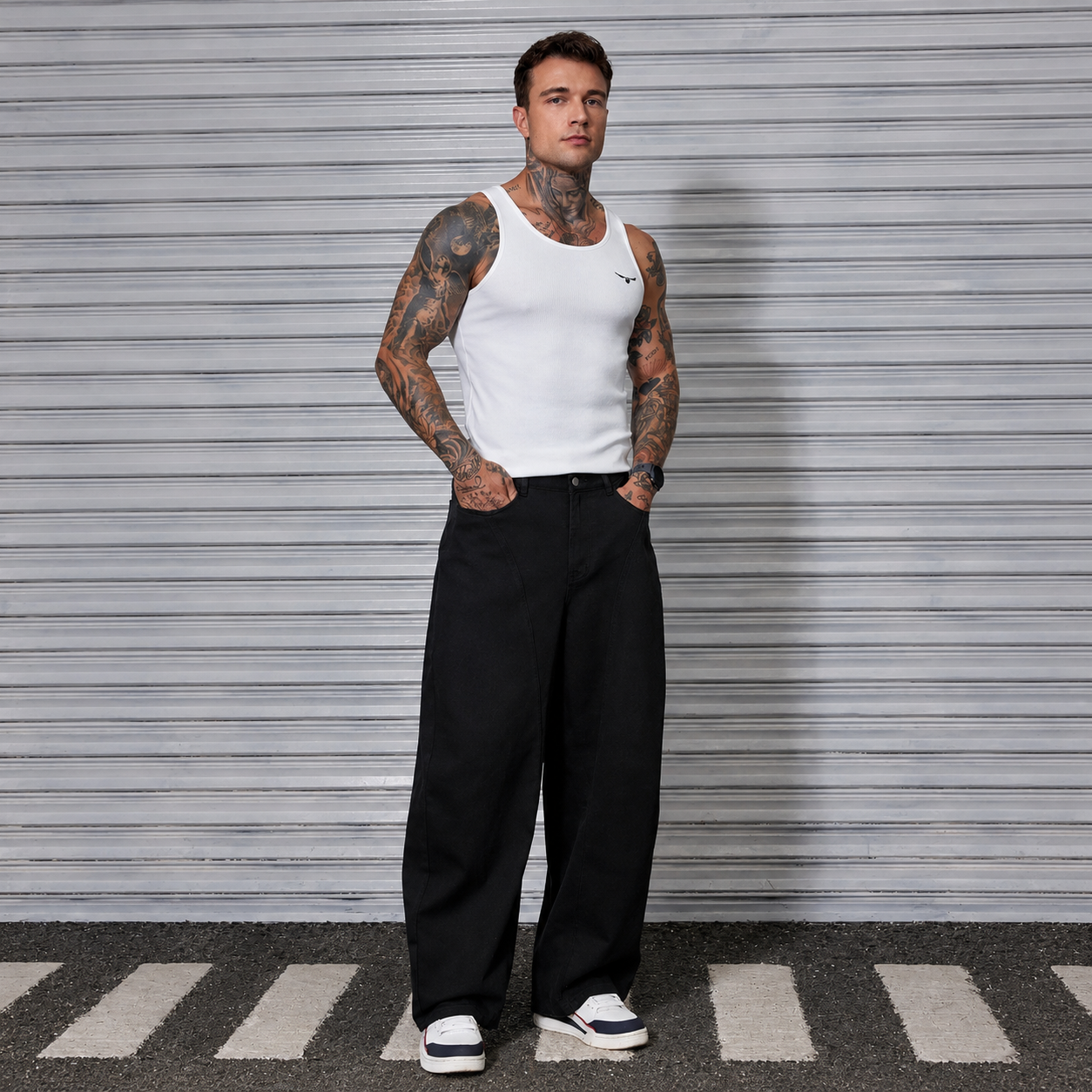 Camouflage Loose Baggy Jeans With Pockets For Men