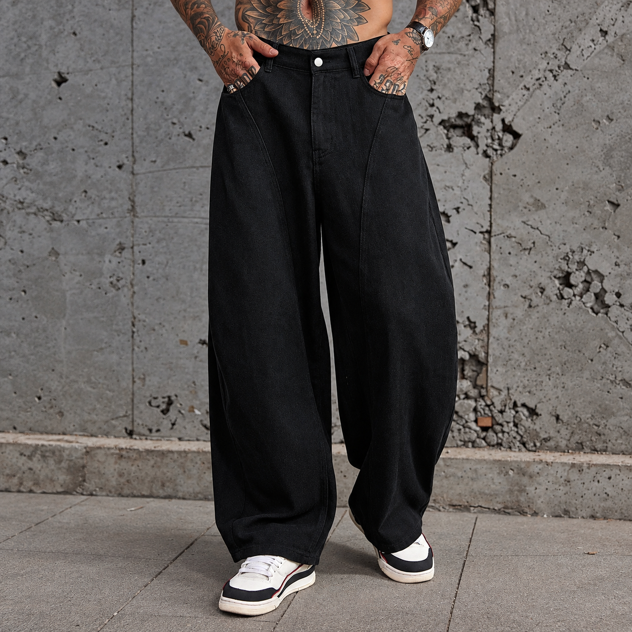 Camouflage Loose Baggy Jeans With Pockets For Men
