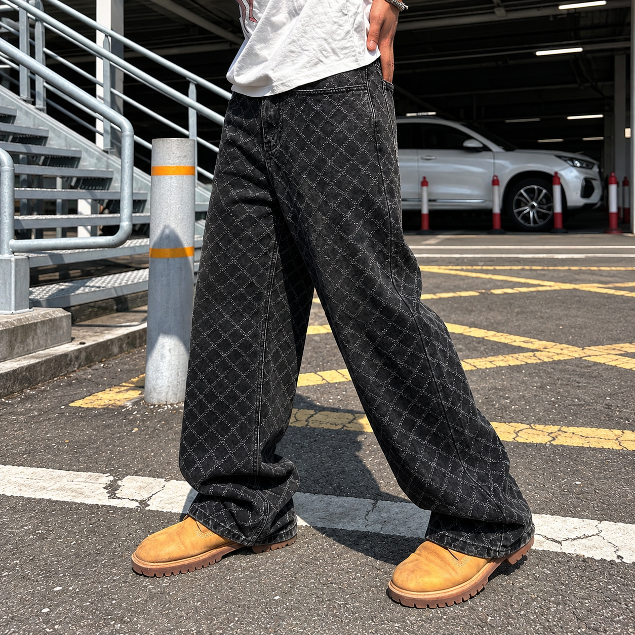 Camouflage Loose Baggy Jeans With Pockets For Men