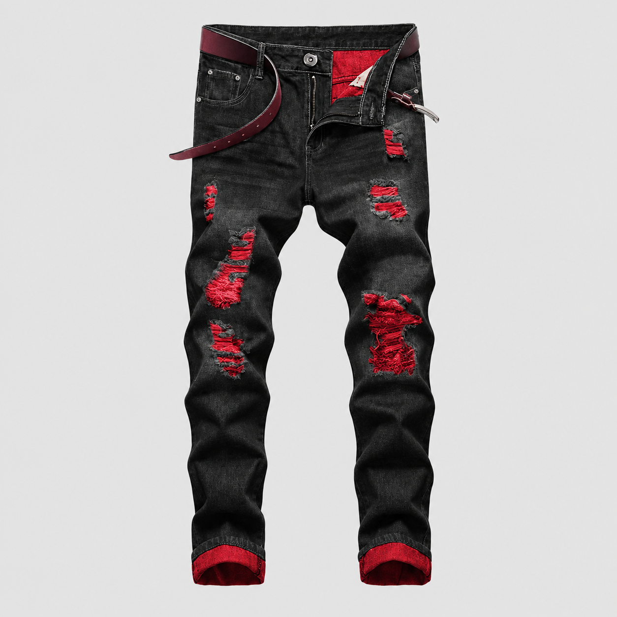 3 Piece Retro Ripped Jeans Set For Men