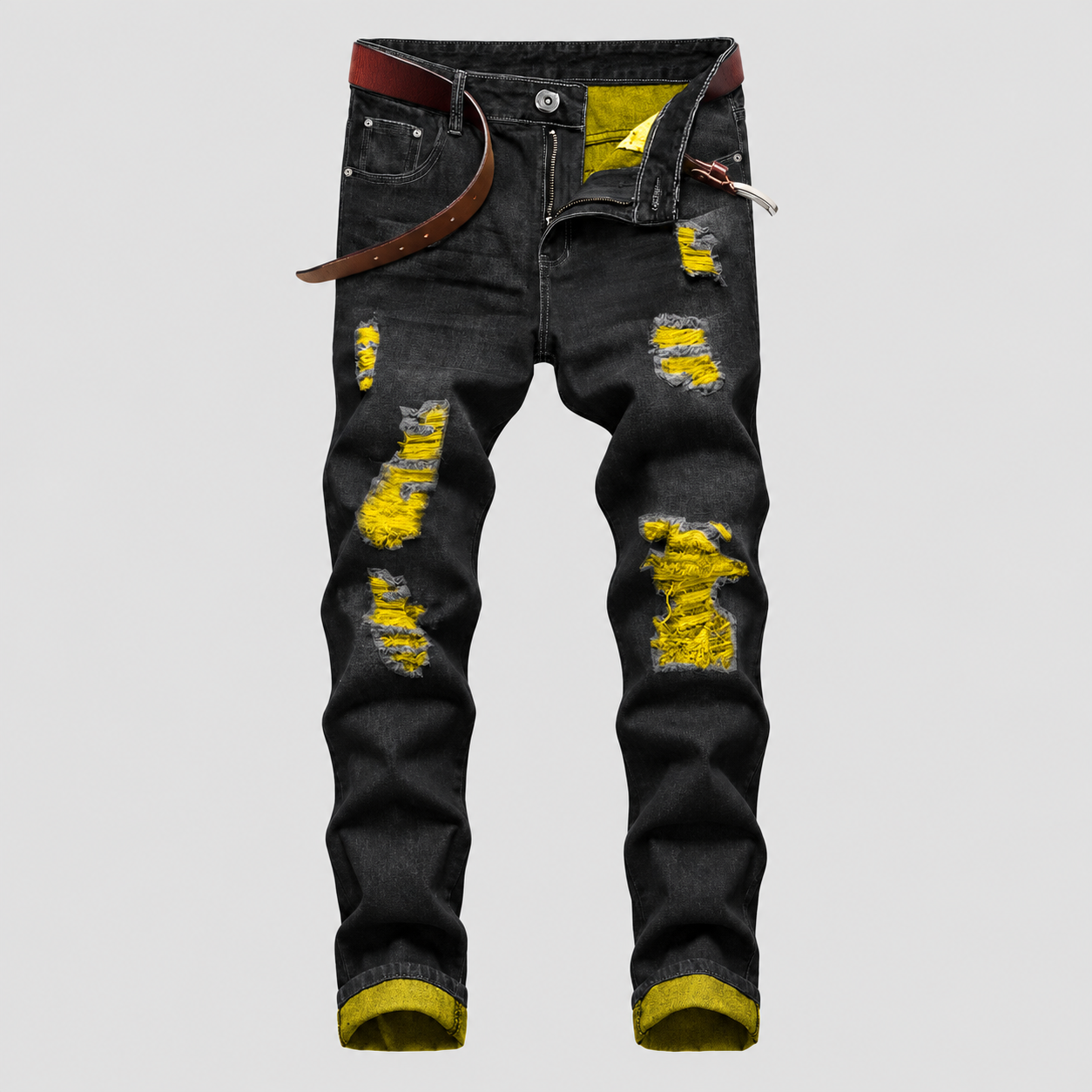 3 Piece Retro Ripped Jeans Set For Men