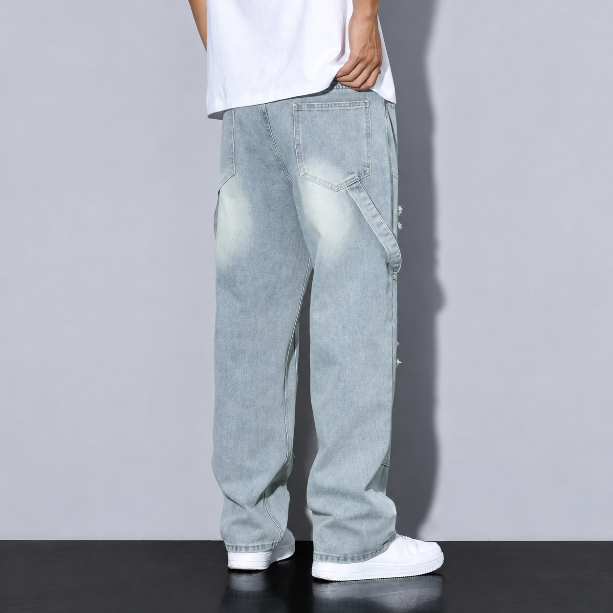 Loose Ripped Straight Silhouette Jeans For Men
