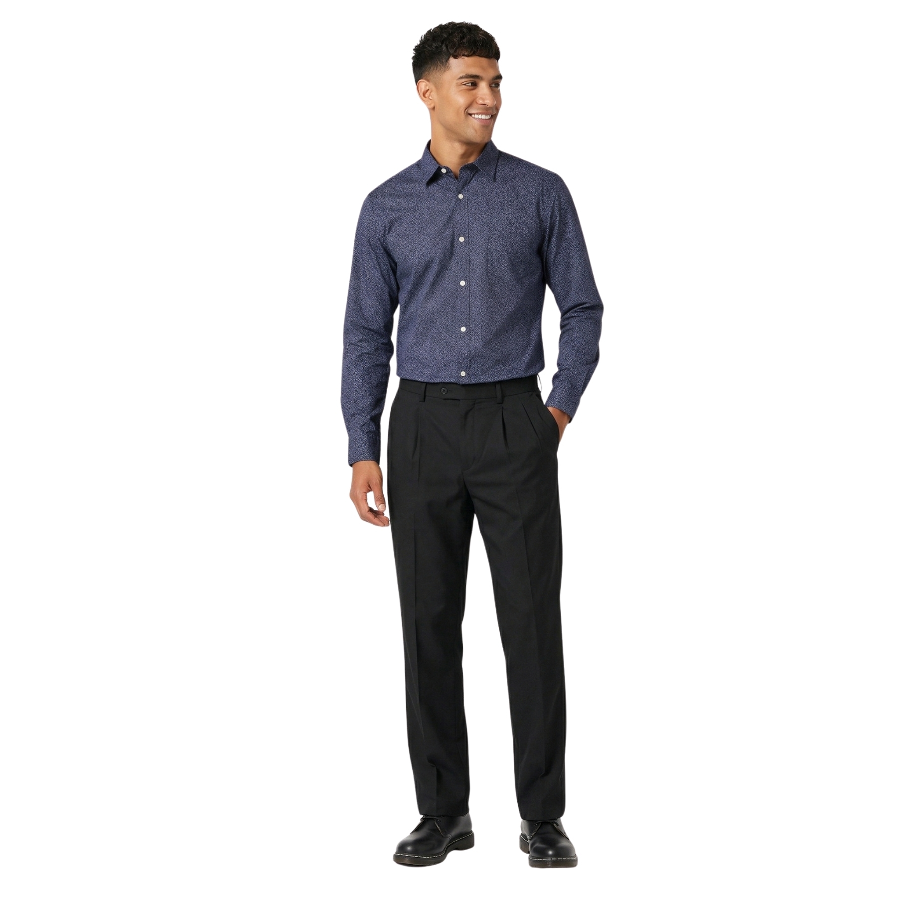 Classic Fit Expandable Waist Pleated Dress PantFormal Pleated Pants With Expandable Fit And Clean Tailored Look For Men - Image 3