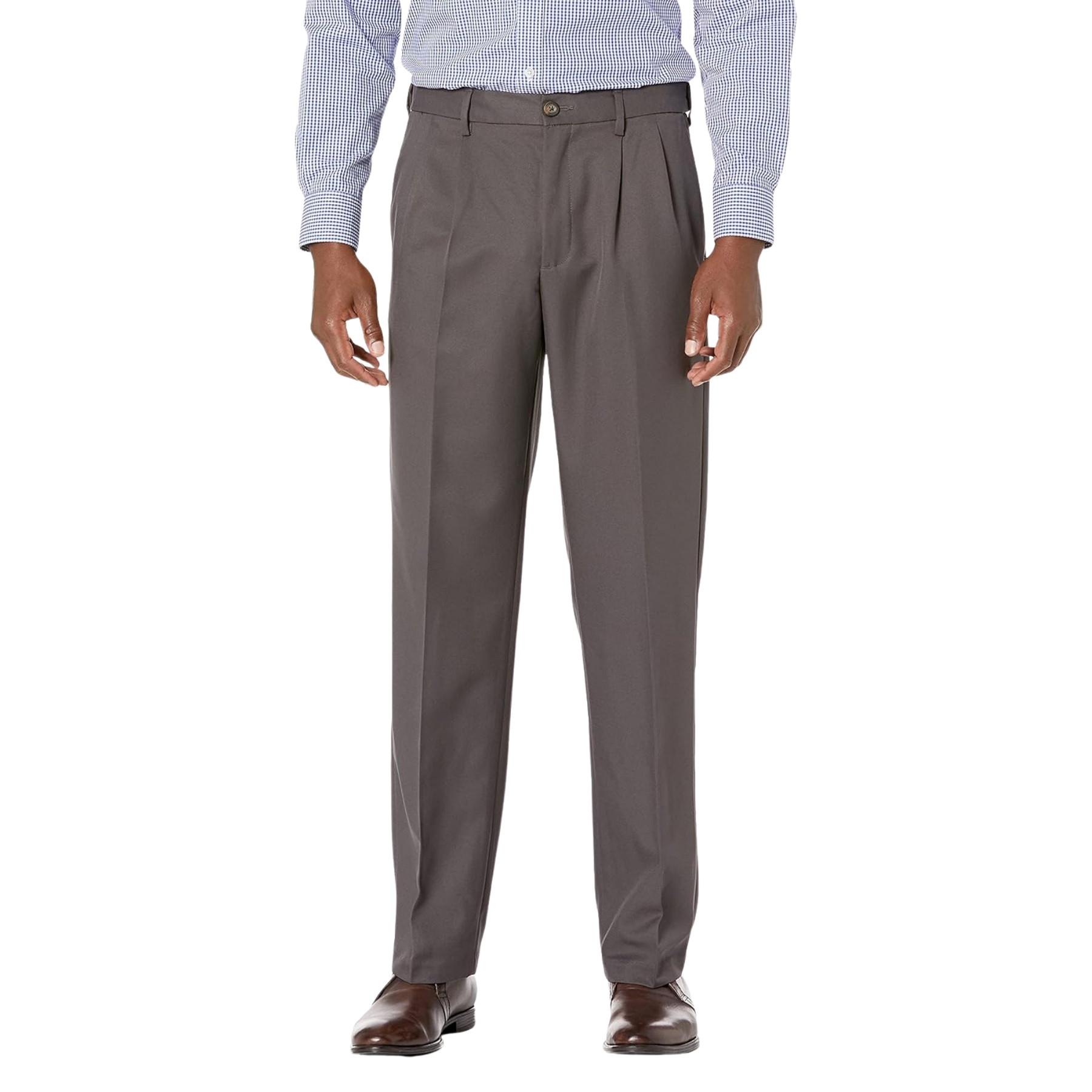 Classic Fit Expandable Waist Pleated Dress PantFormal Pleated Pants With Expandable Fit And Clean Tailored Look For Men - Image 11