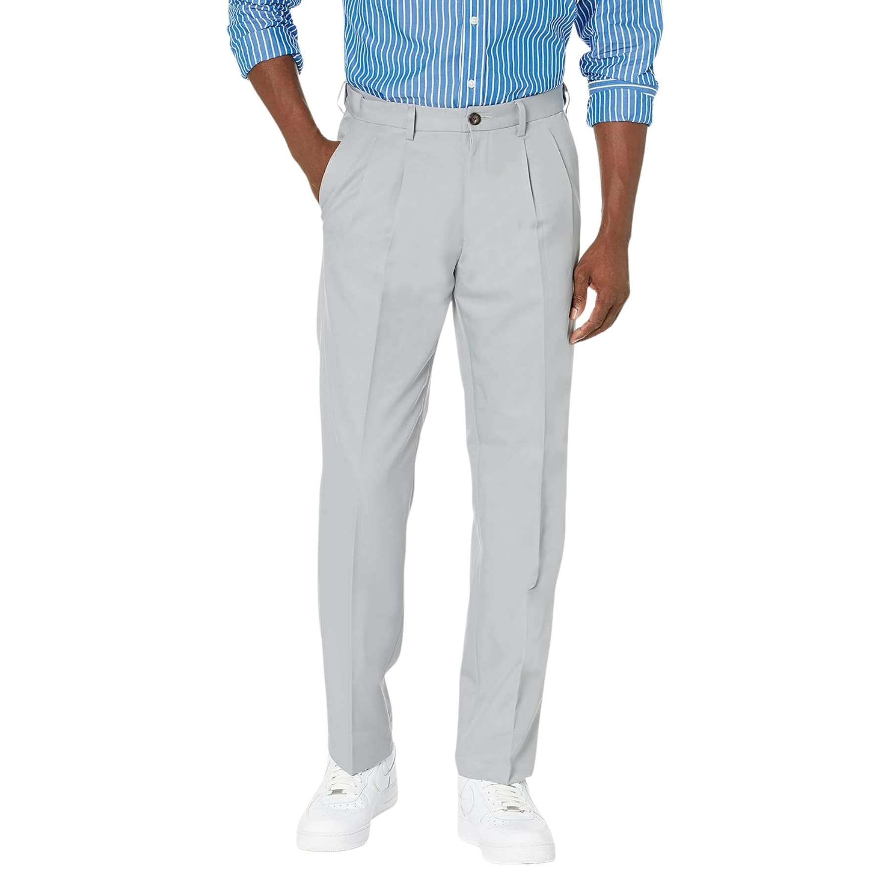 Classic Fit Expandable Waist Pleated Dress PantFormal Pleated Pants With Expandable Fit And Clean Tailored Look For Men - Image 8