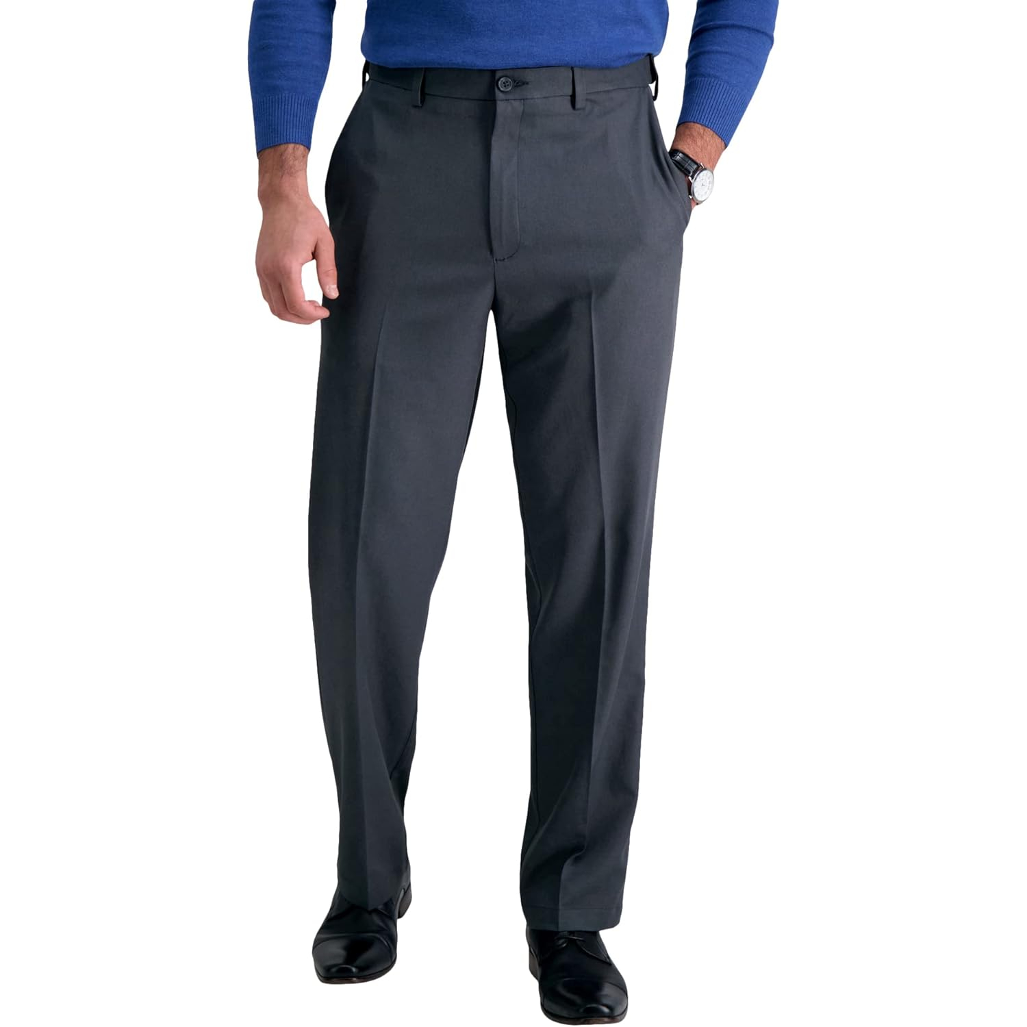 Classic Fit Flat Front Casual Stretch Performance Golf Pant 