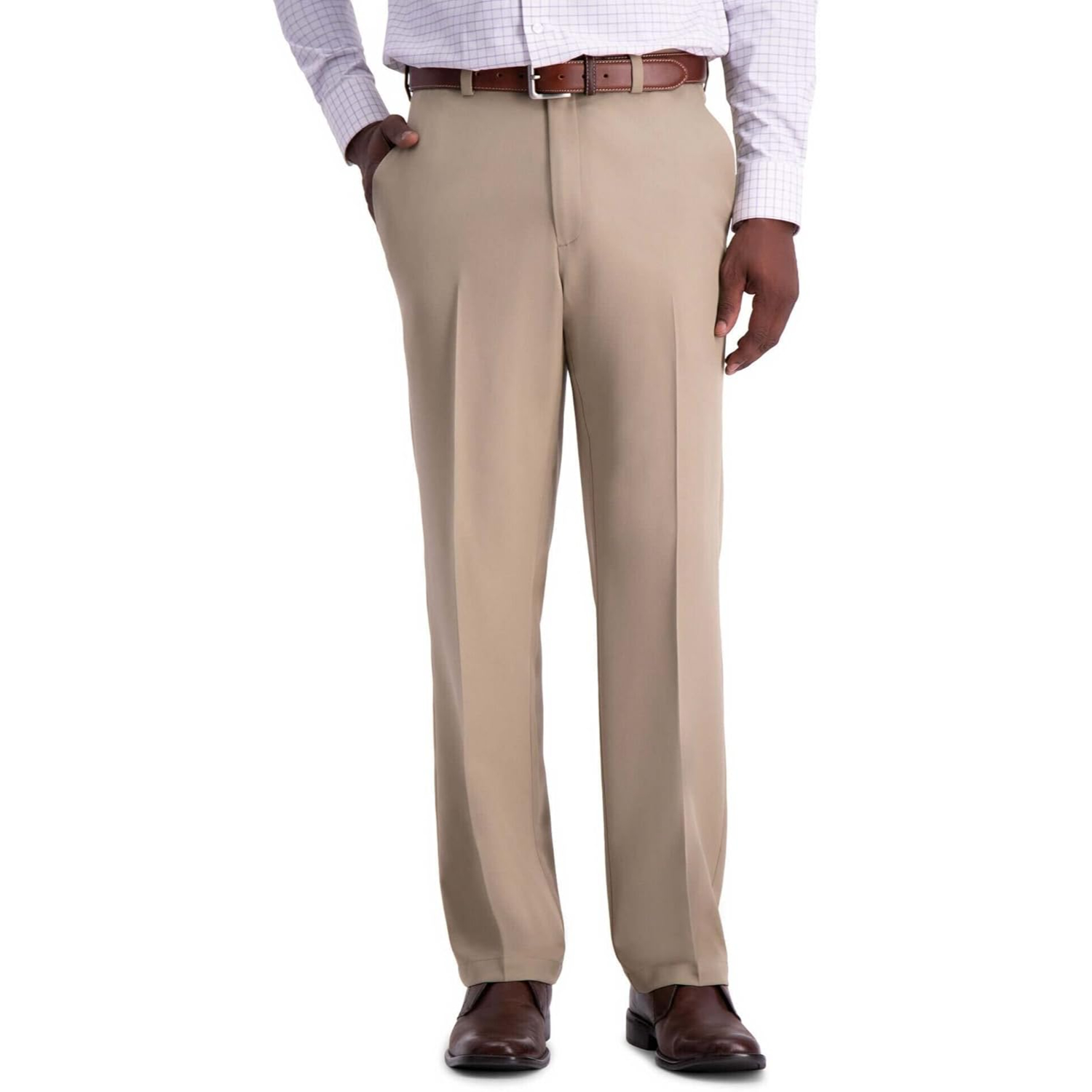 Classic Fit Flat Front Casual Stretch Performance Golf Pant 