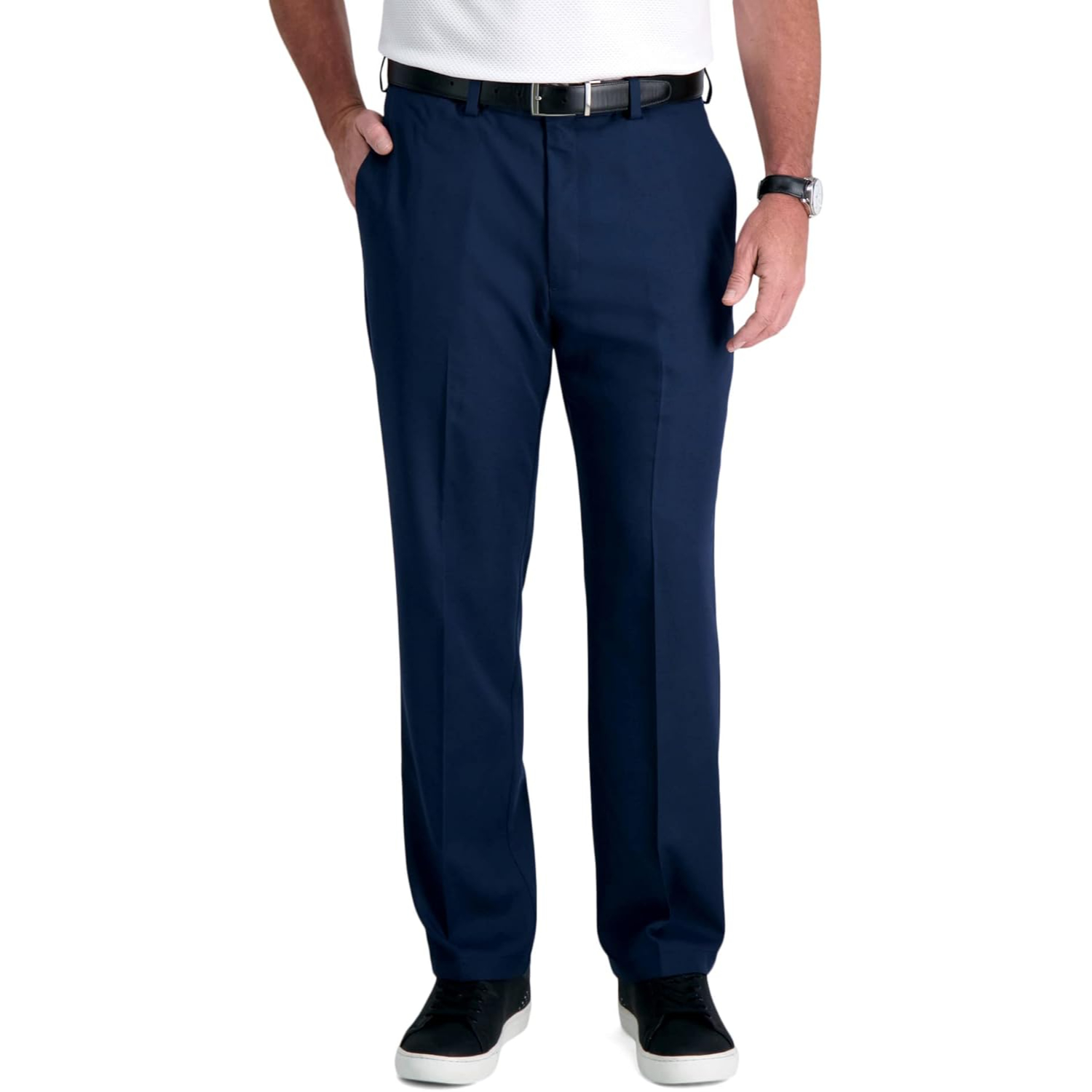 Classic Fit Flat Front Casual Stretch Performance Golf Pant 