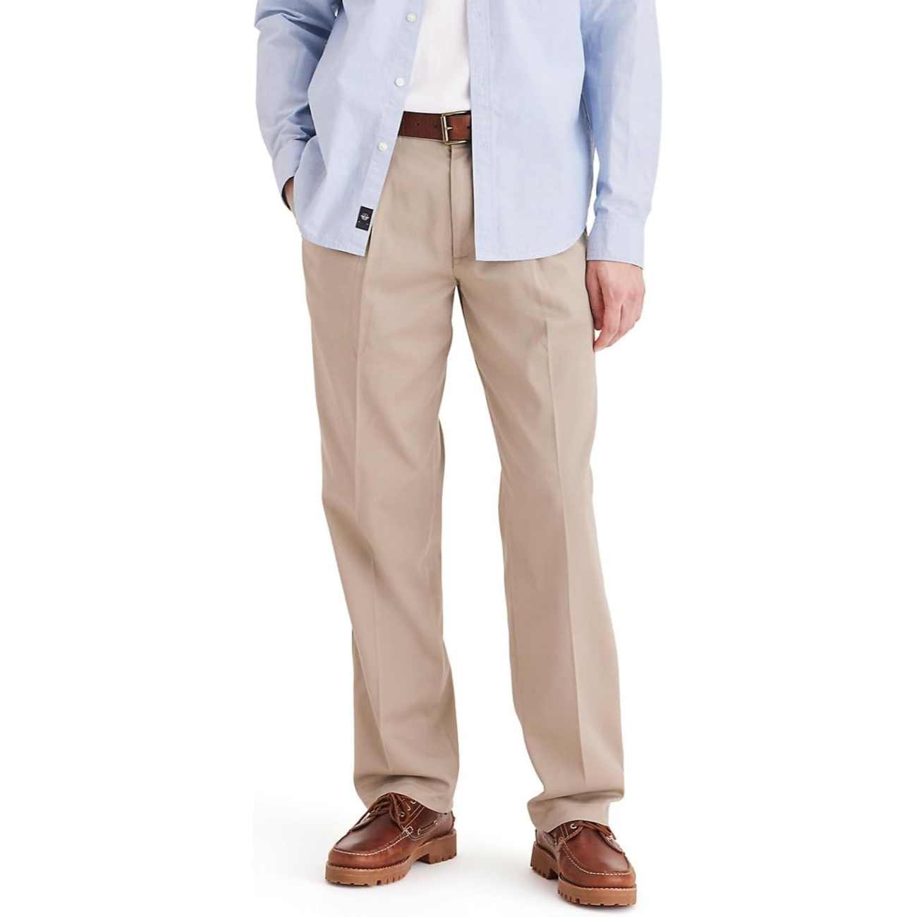 Classic Fit Pleated Casual Trousers For Men