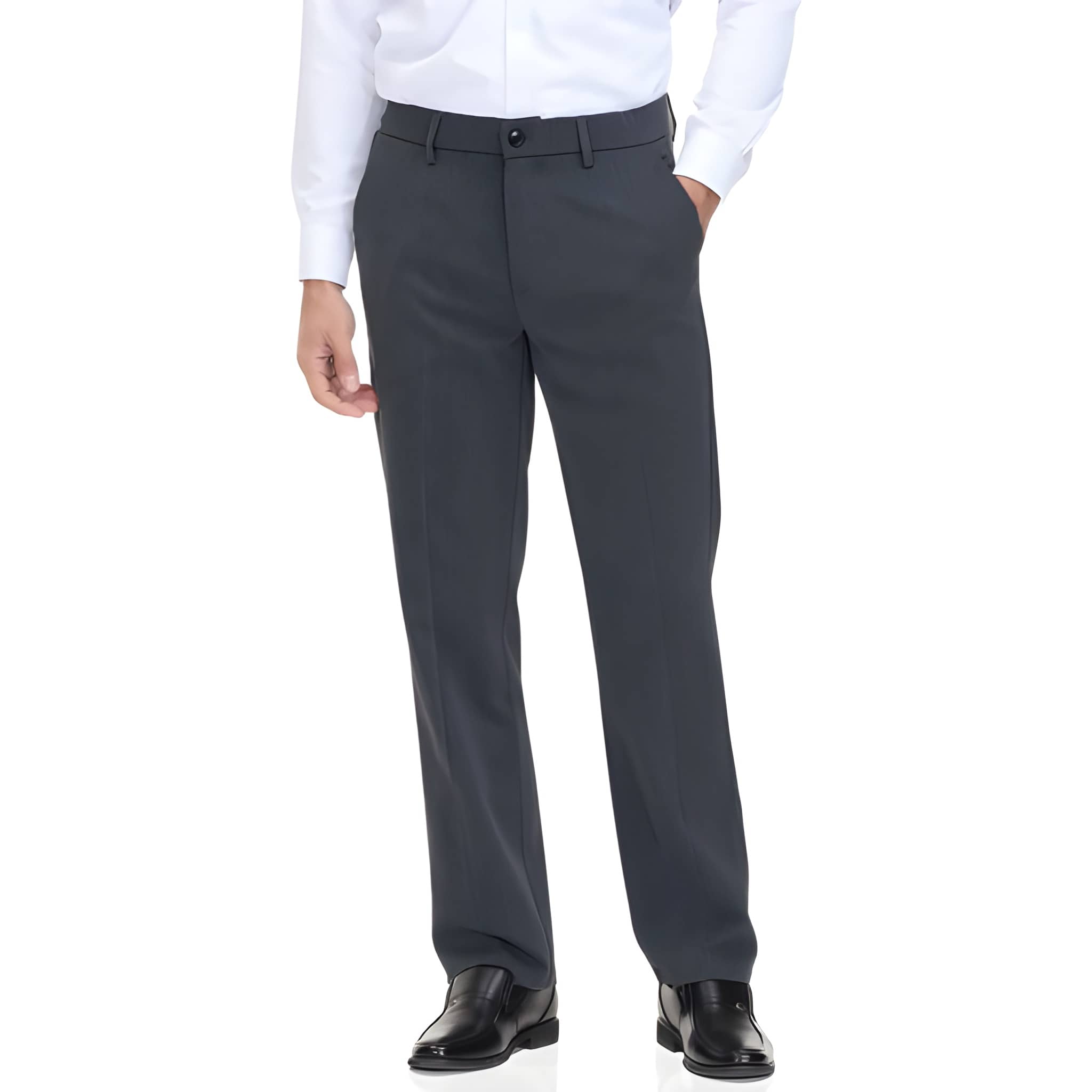 Classic Flat Front Formal Style Trousers For Men
