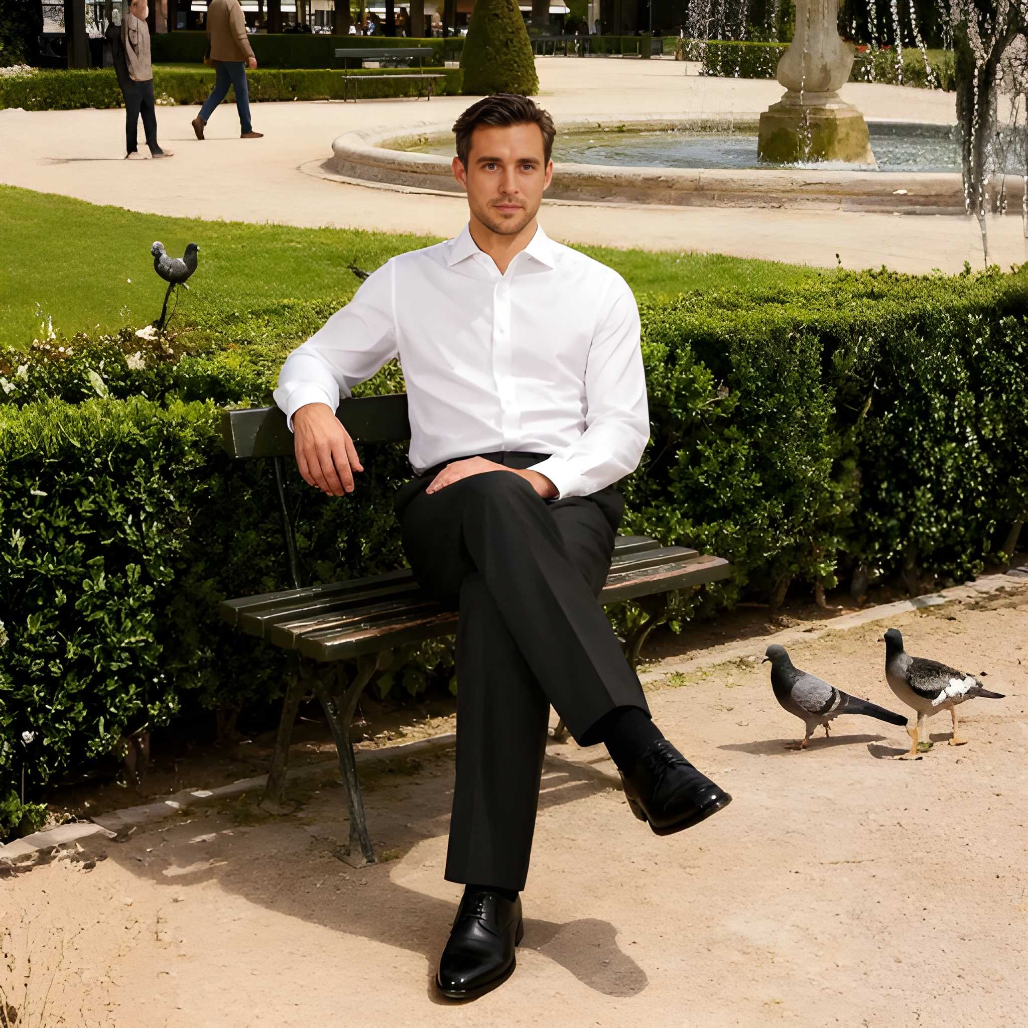Classic Flat Front Formal Style Trousers For Men
