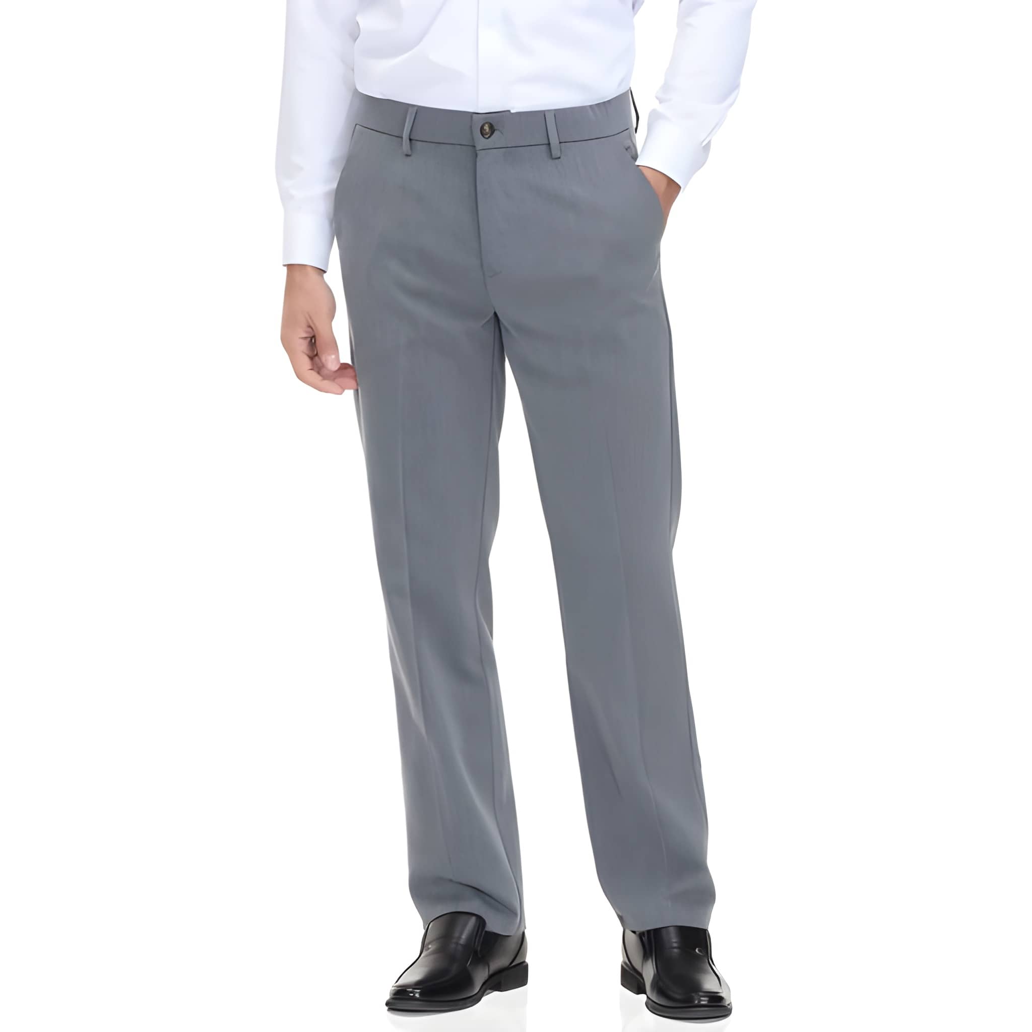 Classic Flat Front Formal Style Trousers For Men