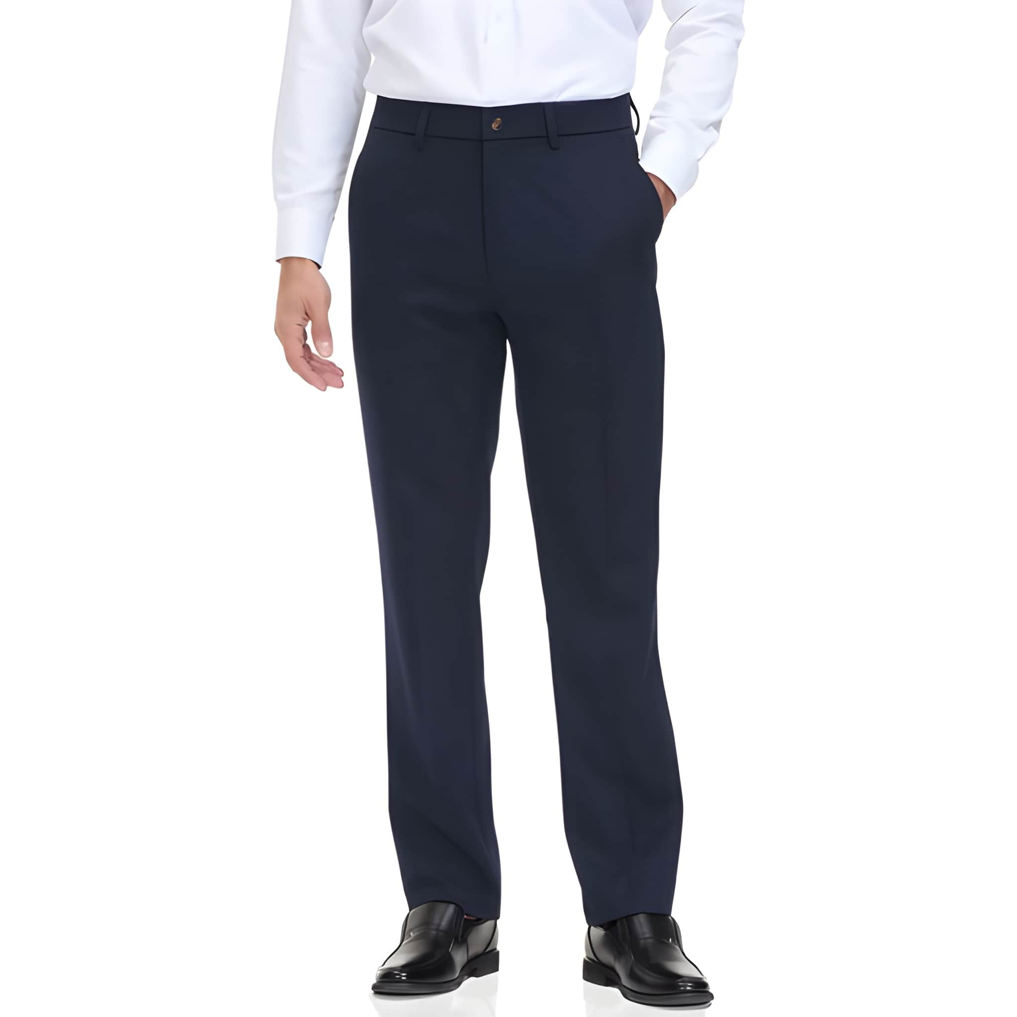 Classic Flat Front Formal Style Trousers For Men