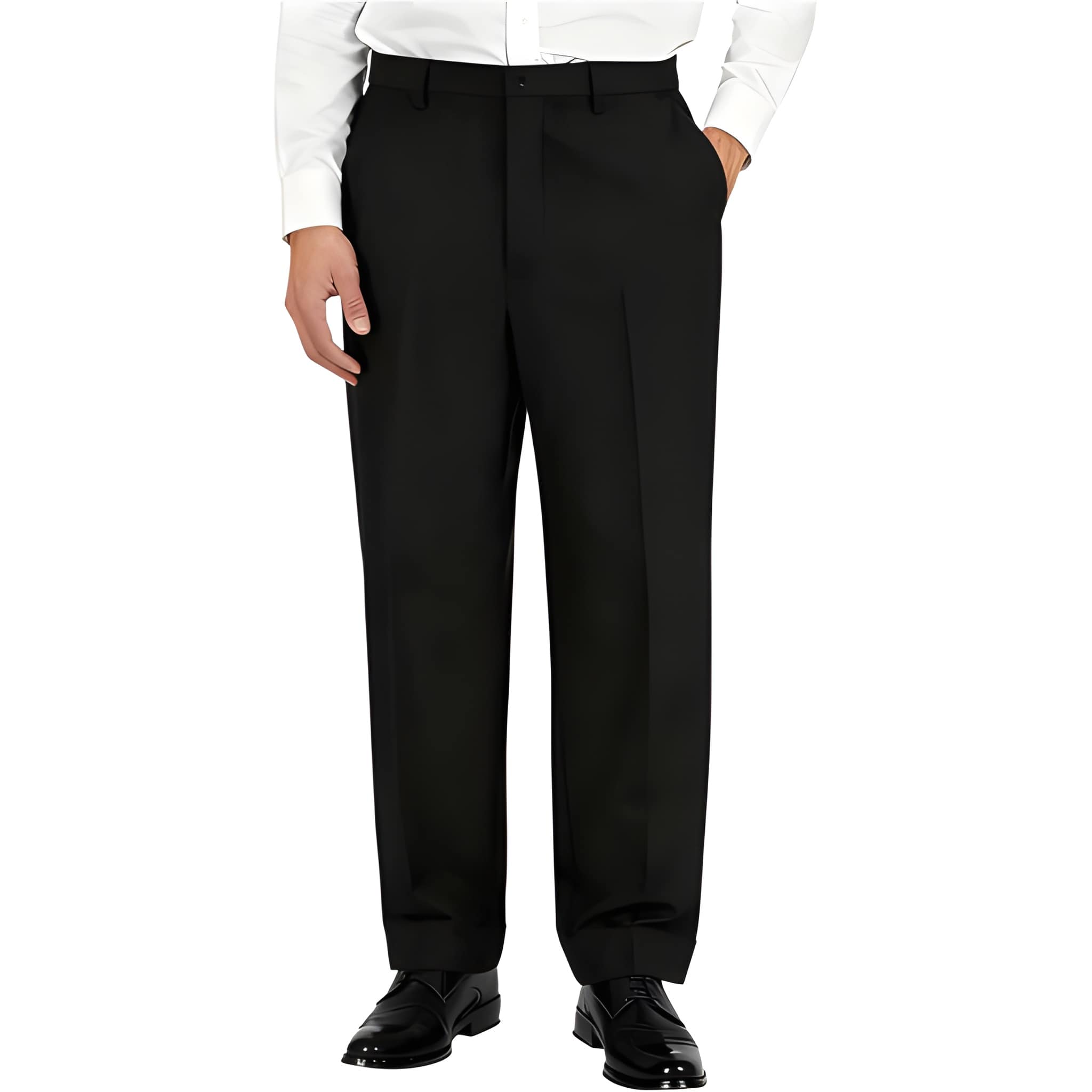 Classic Flat Front Formal Style Trousers For Men