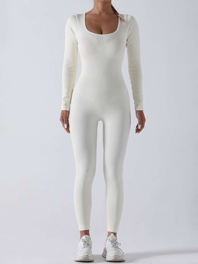 Minimalist Long Sleeve Ribbed Jumpsuit-My Comfy Pant