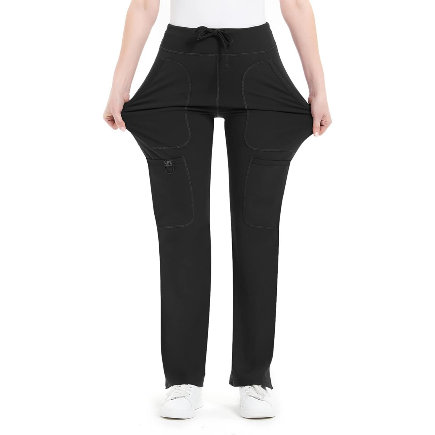 Comfortable Cargo Yoga Work Pants For WomenMid Rise Yoga Scrub Pants With Pocket For Women - Image 1